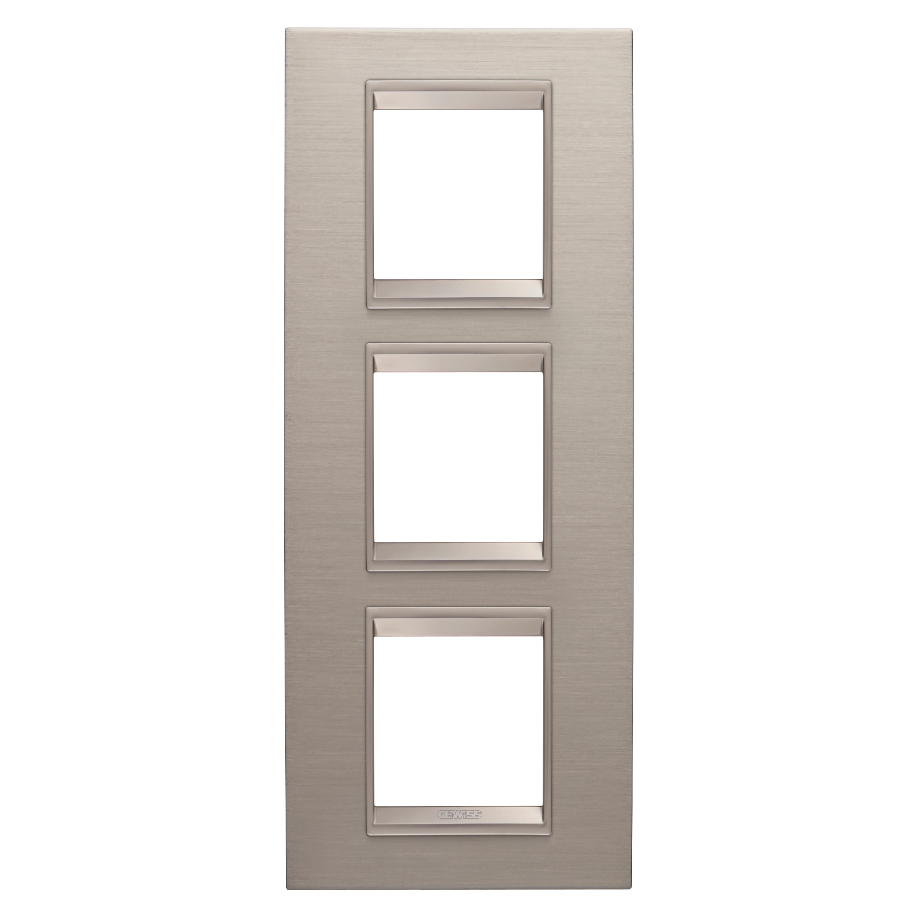 LUX INTERNATIONAL PLATE - IN METAL - 2+2+2 MODULES VERTICAL - BRUSHED ALUMINIUM - INNER FRAME MATT L