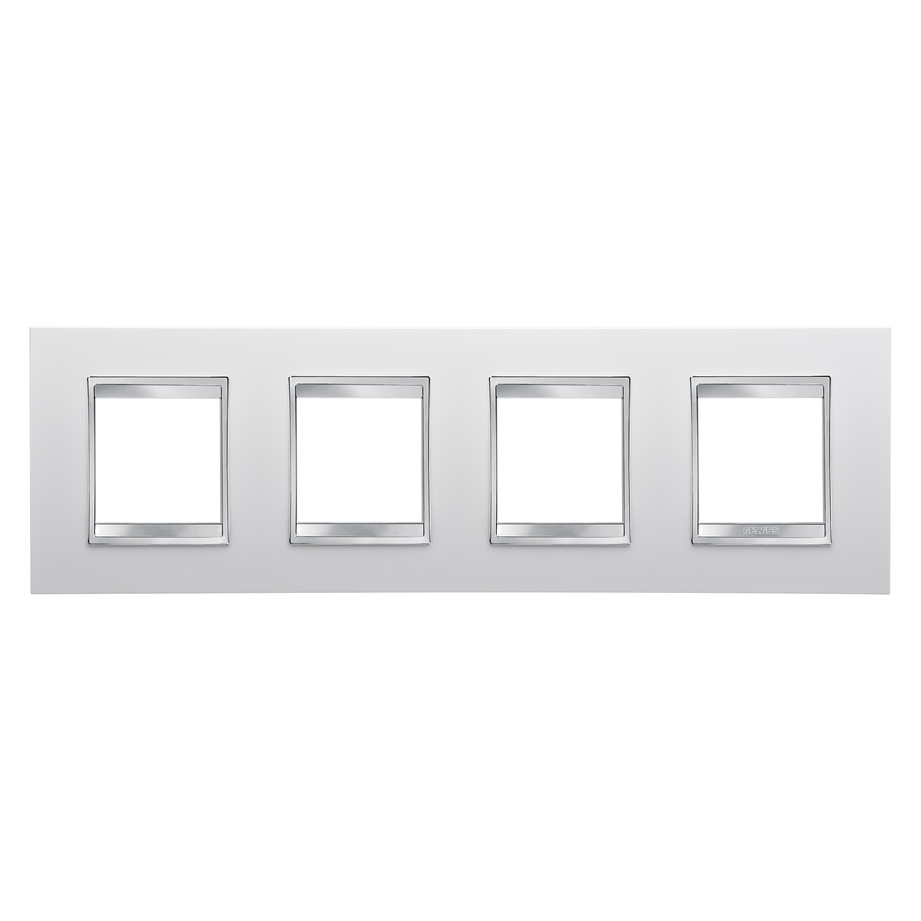 LUX INTERNATIONAL PLATE - IN TECHNOPOLYMER - 2+2+2+2 MODULES HORIZONTAL - WHITE - CHORUSMART