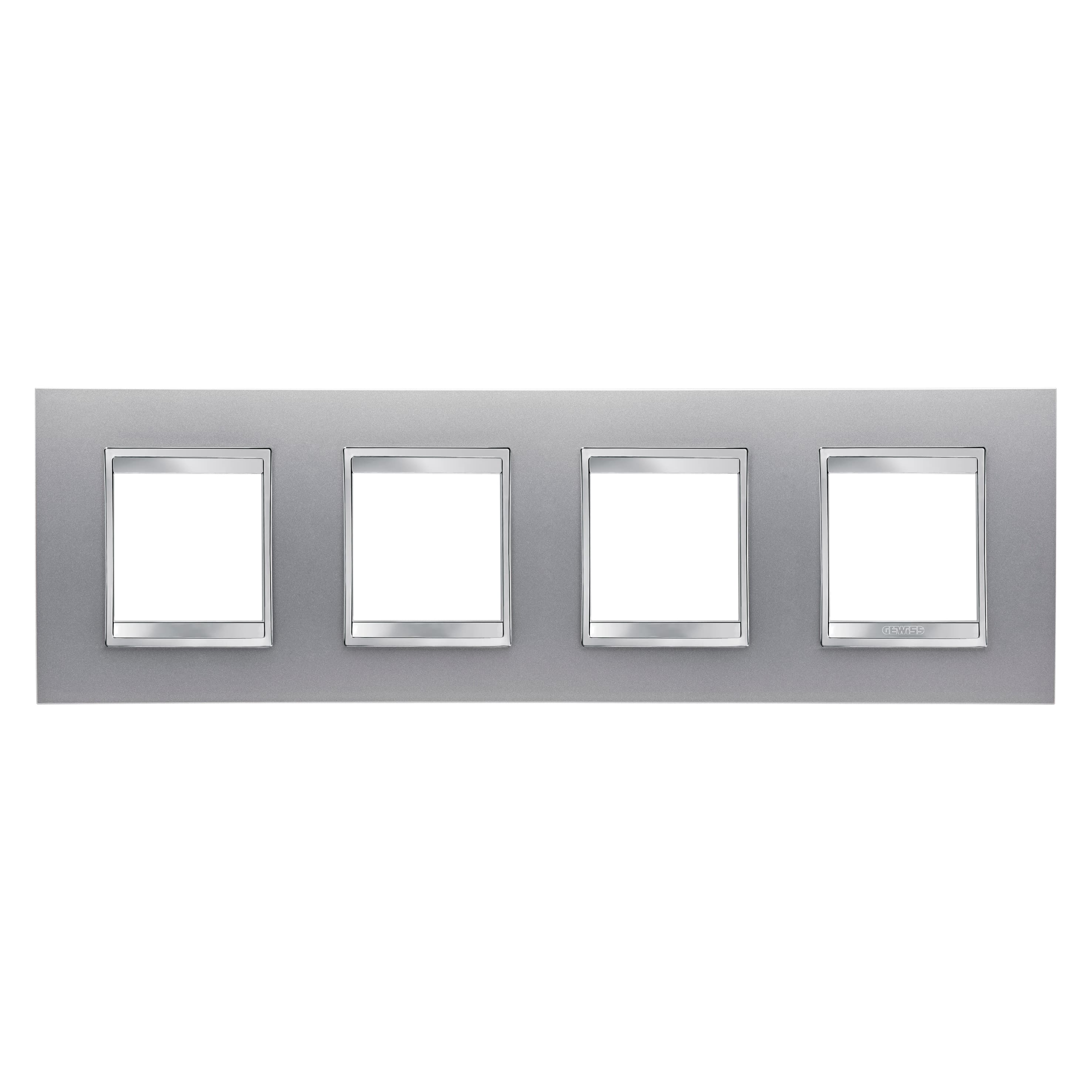 LUX INTERNATIONAL PLATE - IN PAINTED TECHNOPOLYMER - 2+2+2+2 MODULES HORIZONTAL - TITANIUM - CHORUSM