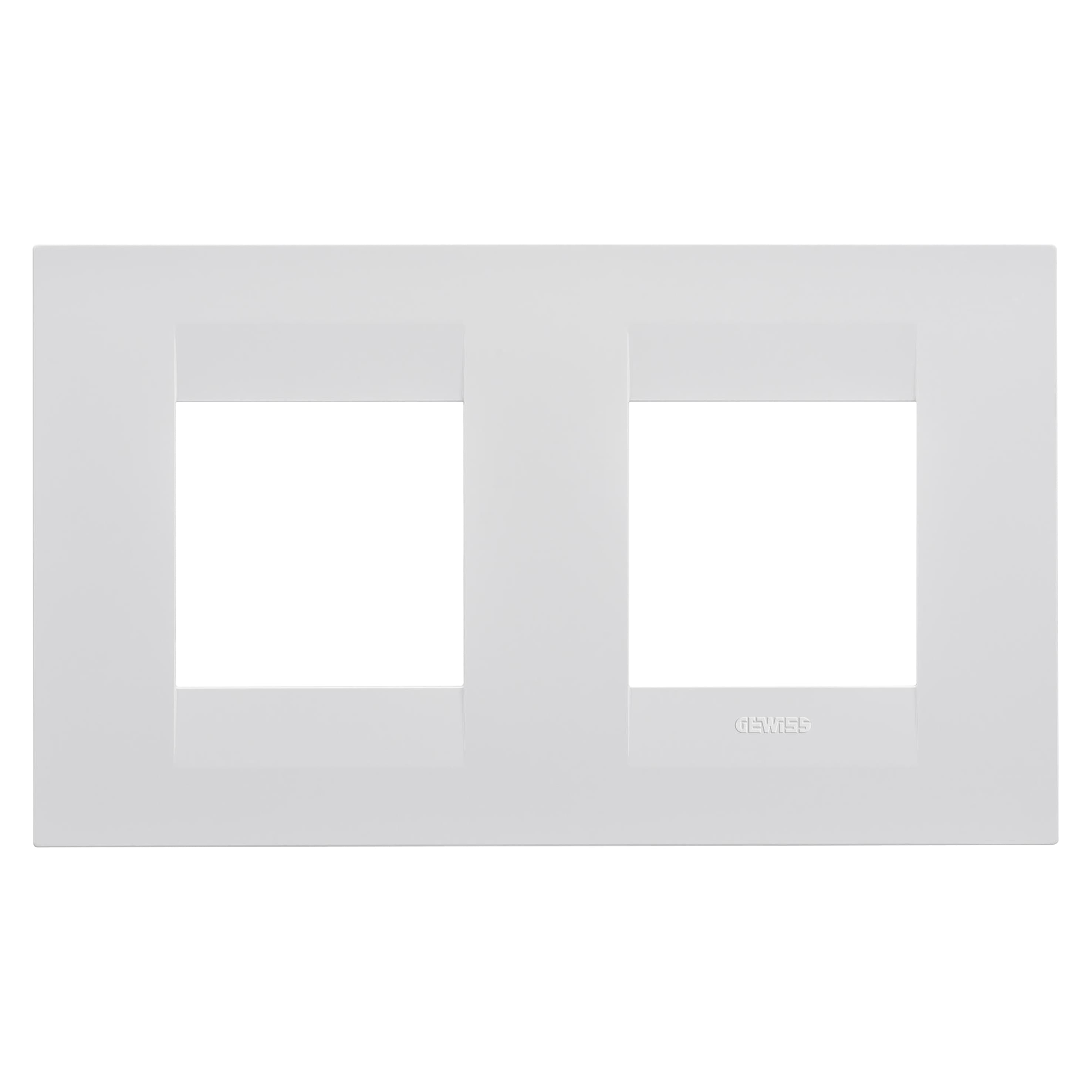 GEO INTERNATIONAL PLATE - IN PAINTED TECHNOPOLYMER - 2+2 MODULES HORIZONTAL - SATIN WHITE - CHORUSMA