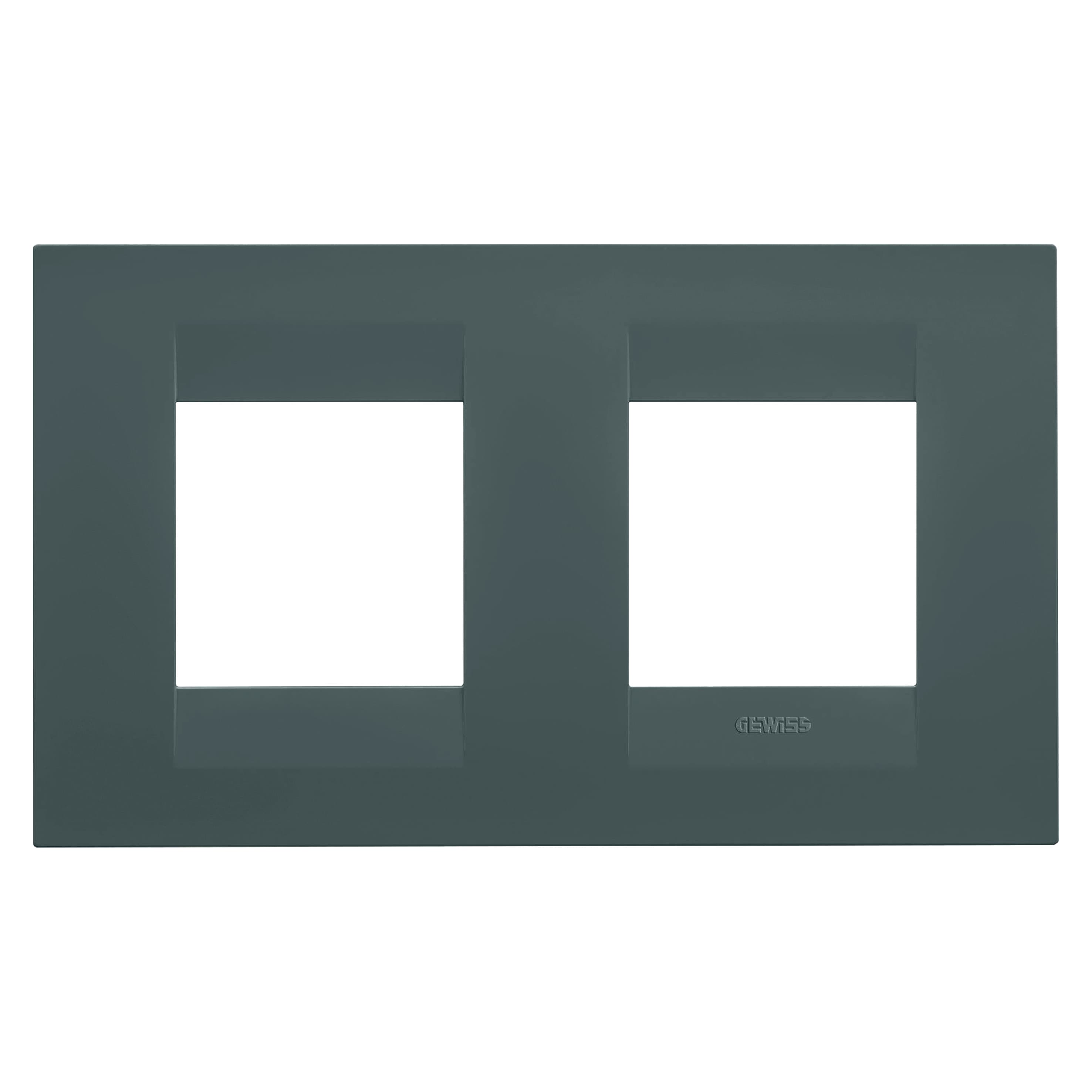 GEO INTERNATIONAL PLATE - IN PAINTED TECHNOPOLYMER - 2+2 MODULES HORIZONTAL - TEAL - CHORUSMART