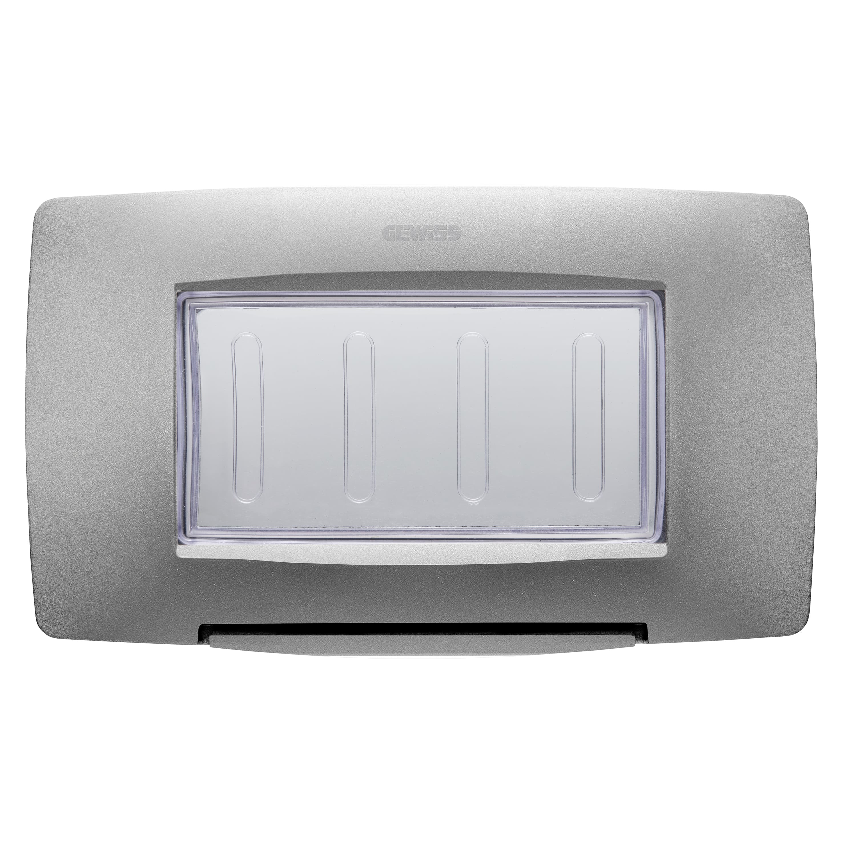 WATERTIGHT PLATE ITALIAN STANDARD - 4 MODULES IP55 - TITANIUM - CHORUSMART