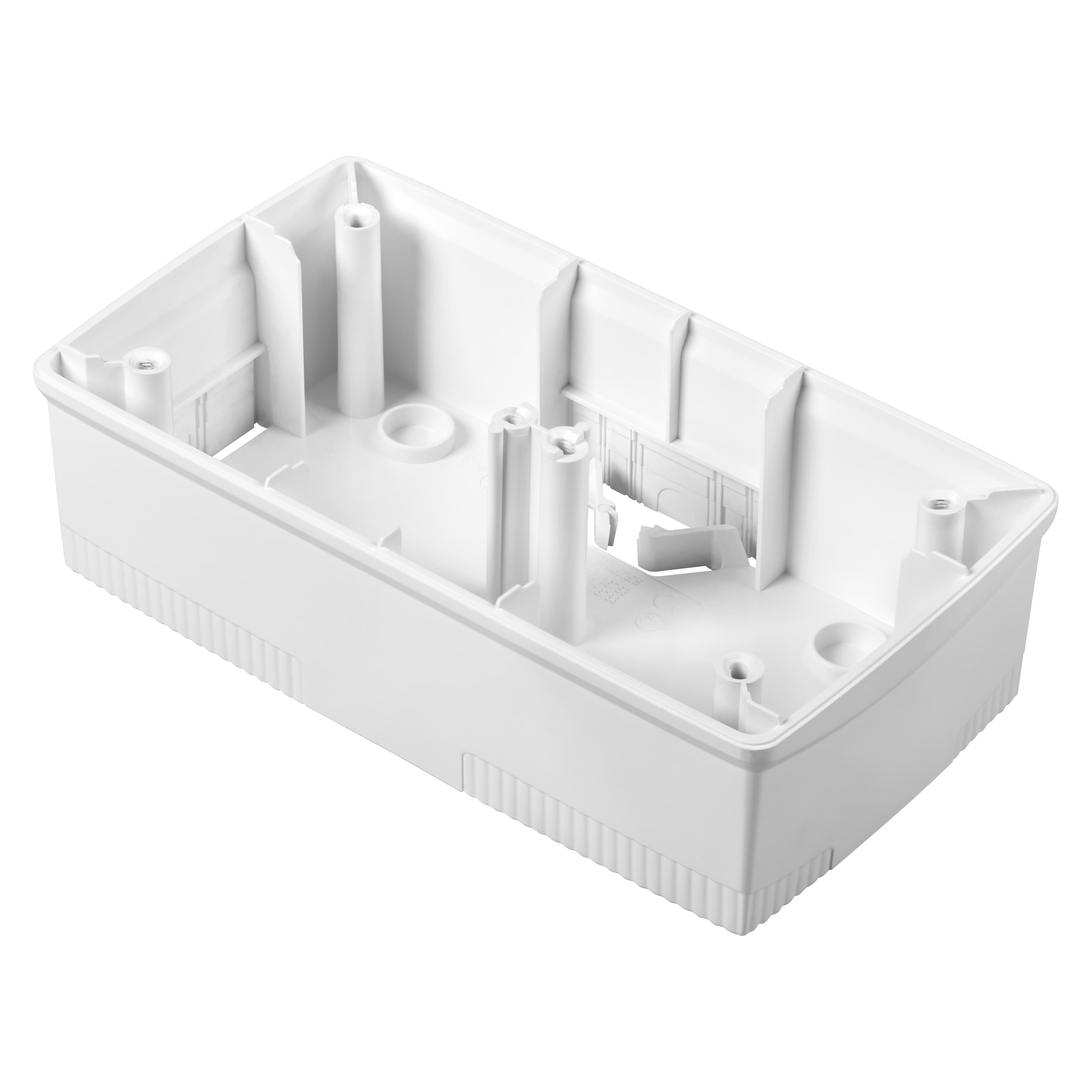 WALL-MOUNTING BOX FOR ONE PLATE - INTERNATIONAL STANDARD 2+2 GANG - HORIZONTAL - WHITE - CHORUSMART
