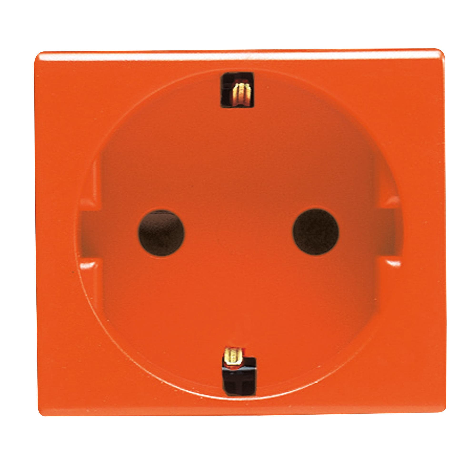 GERMAN STANDARD SOCKET-OUTLET 250V ac - FOR DEDICATED LINES - 2P+E 16A - 2 MODULES - ORANGE - SYSTEM