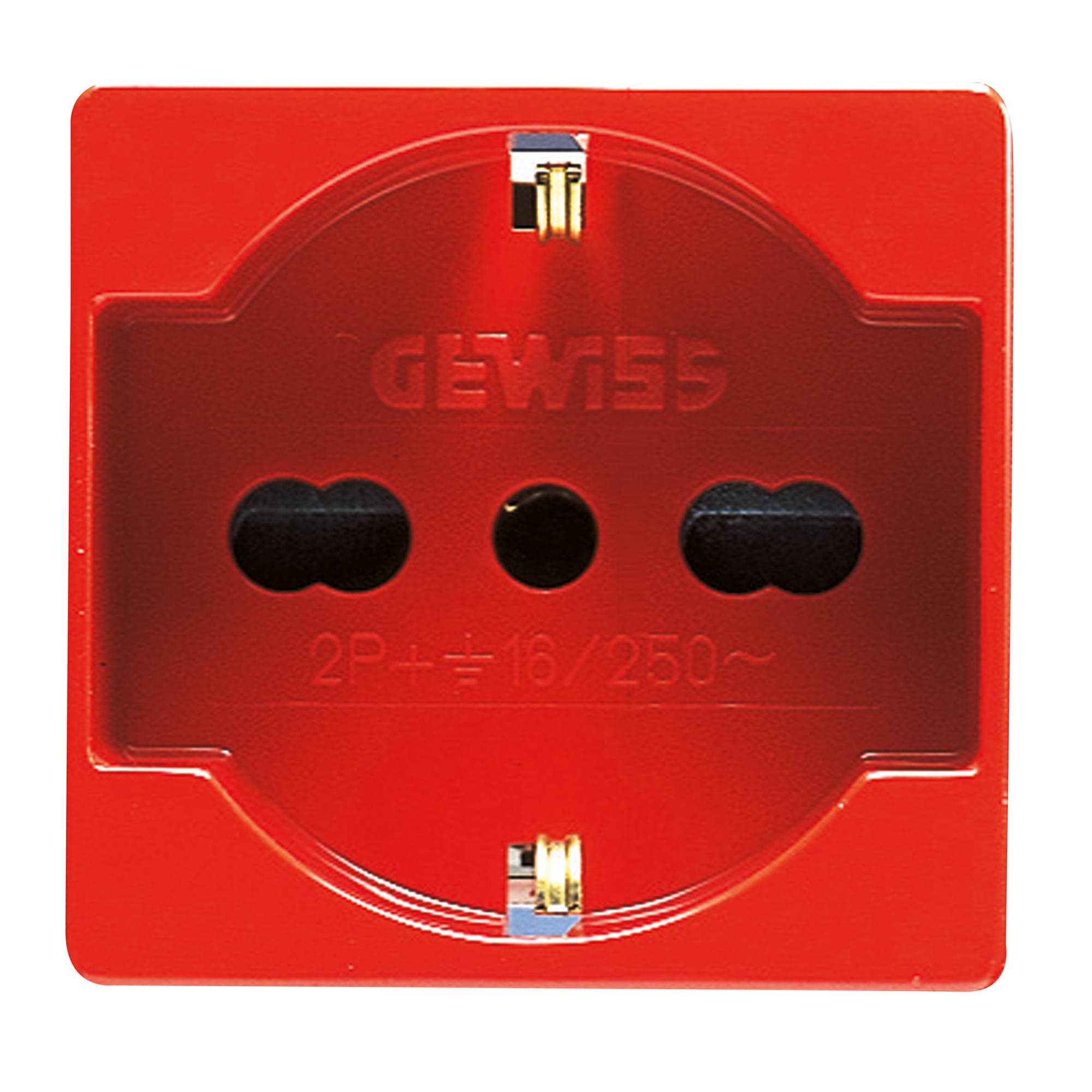 ITALIAN/GERMAN STANDARD SOCKET-OUTLET 250V ac - FOR DEDICATED LINES - 2P+E 16A DUAL AMPERAGE - P40 -