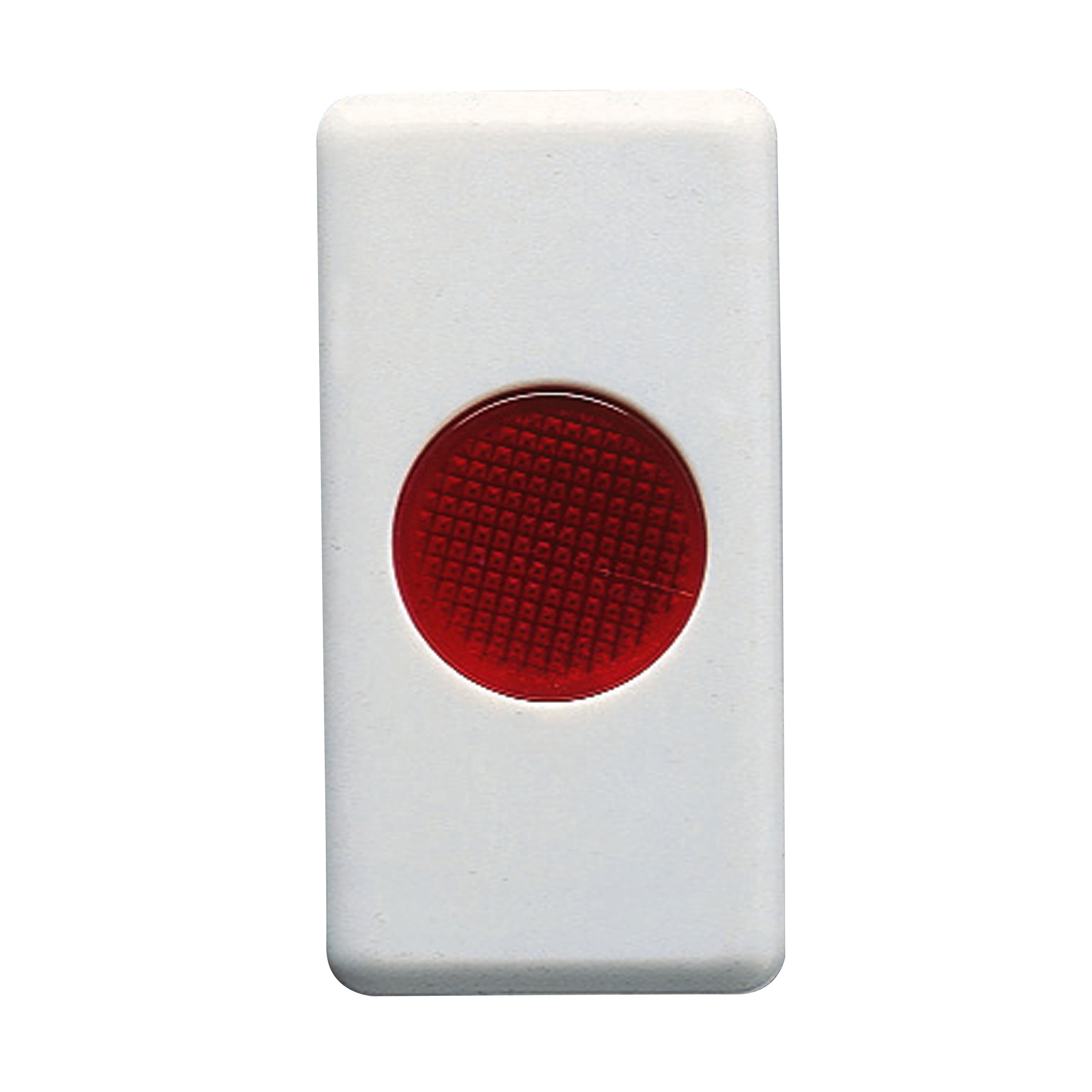 SINGLE INDICATOR LAMP - 12/24/250V - RED - 1 MODULE - SYSTEM WHITE