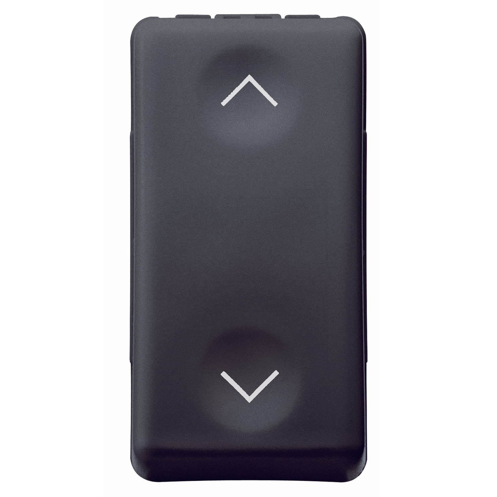 THREE-WAY SWITCH 1P 250V ac - 10AX - NEUTRAL - SYMBOL UP-DOWN - 1 MODULE - SYSTEM BLACK