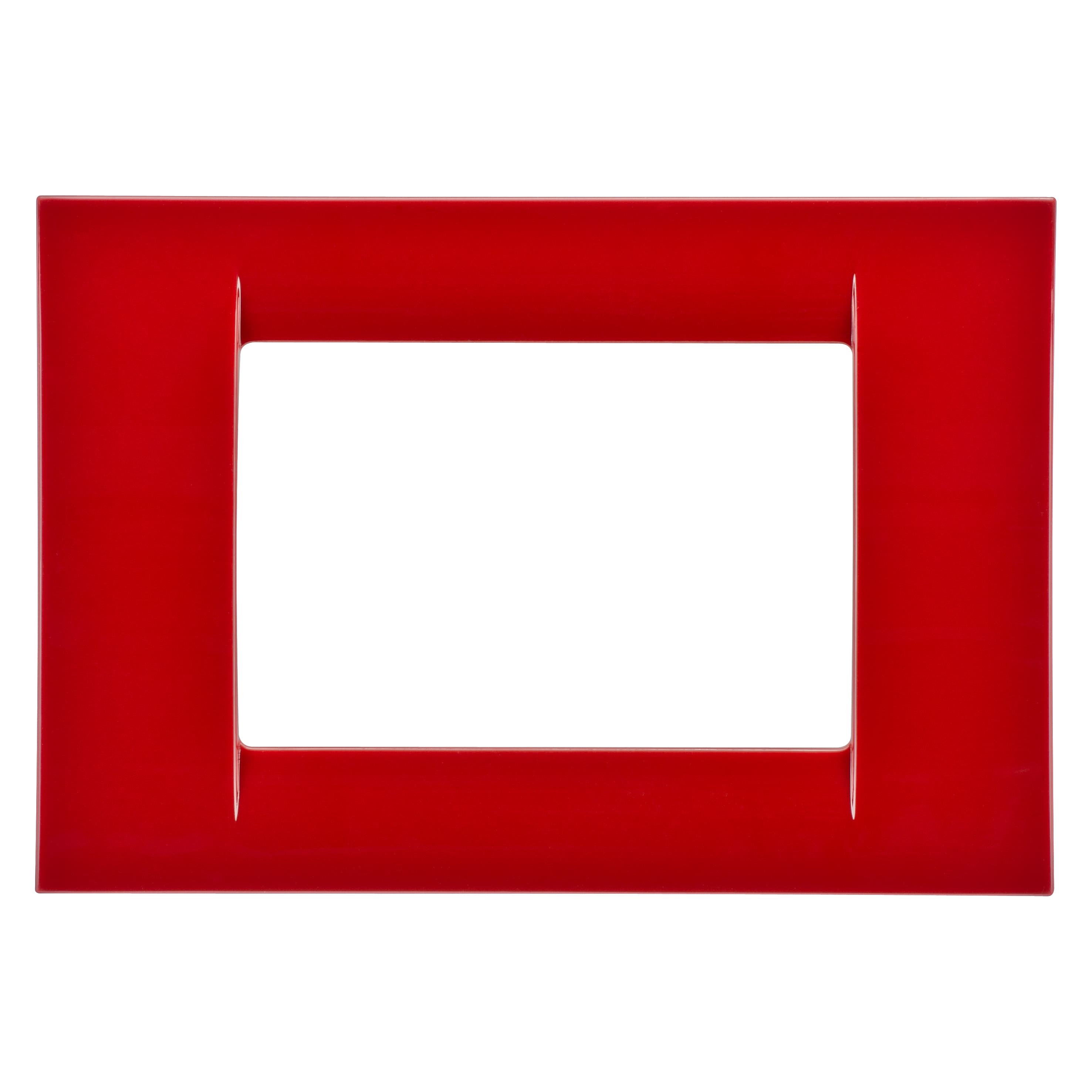 VIRNA PLATE - IN TECHNOPOLYMER GLOSS FINISHING - 3 GANG - CLASSIC BURGUNDY - SYSTEM