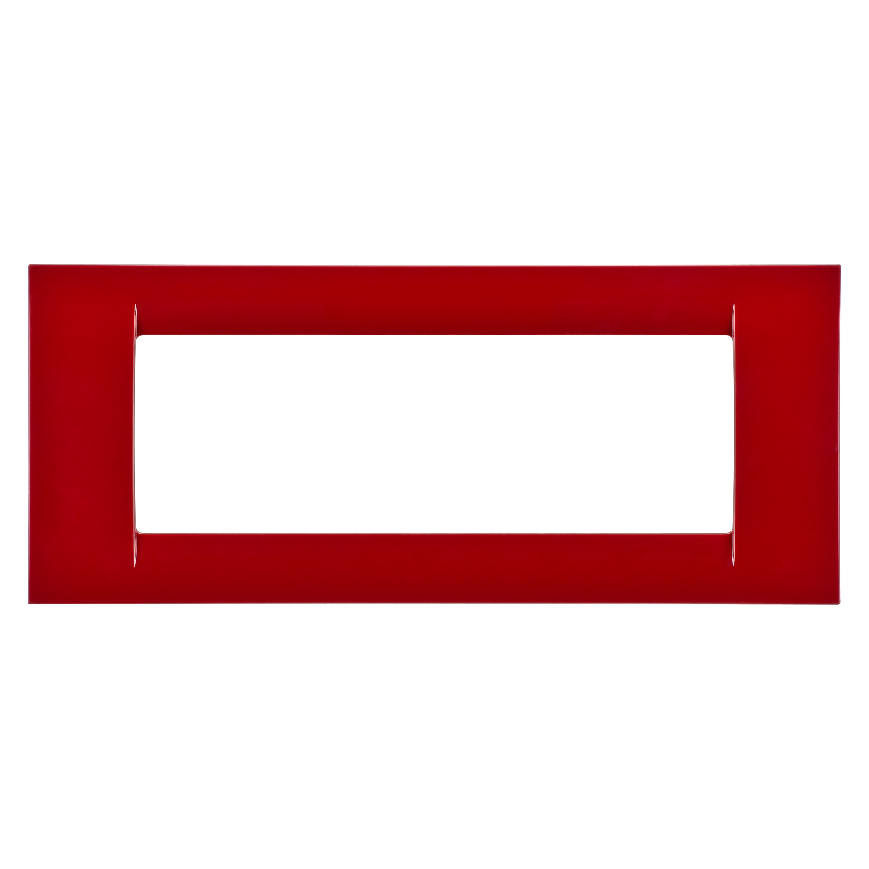 VIRNA PLATE - IN TECHNOPOLYMER GLOSS FINISHING - 6 GANG - CLASSIC BURGUNDY - SYSTEM