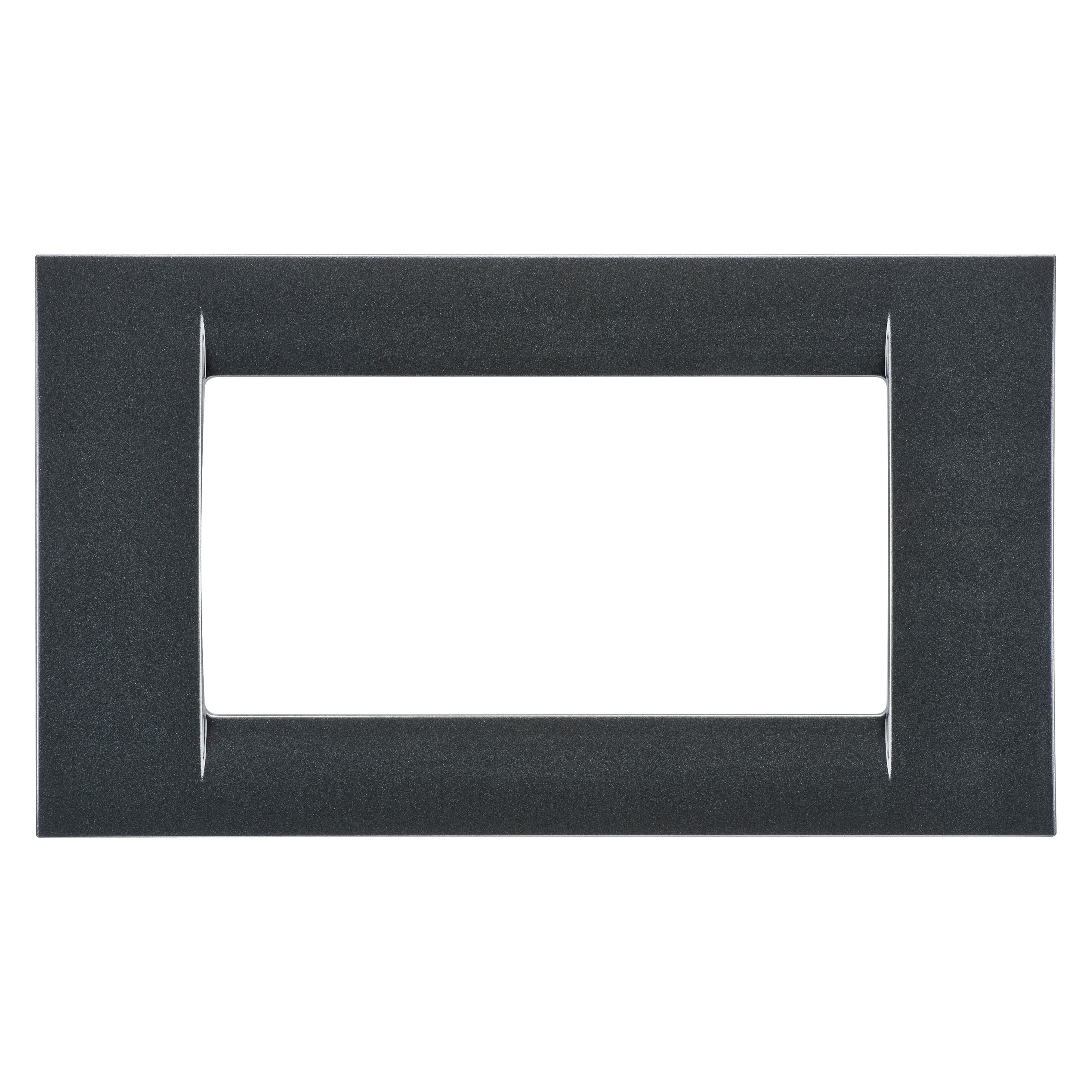 VIRNA PLATE - IN TECHNOPOLYMER GLOSS FINISHING - 4 GANG - METALLIC SLATE - SYSTEM