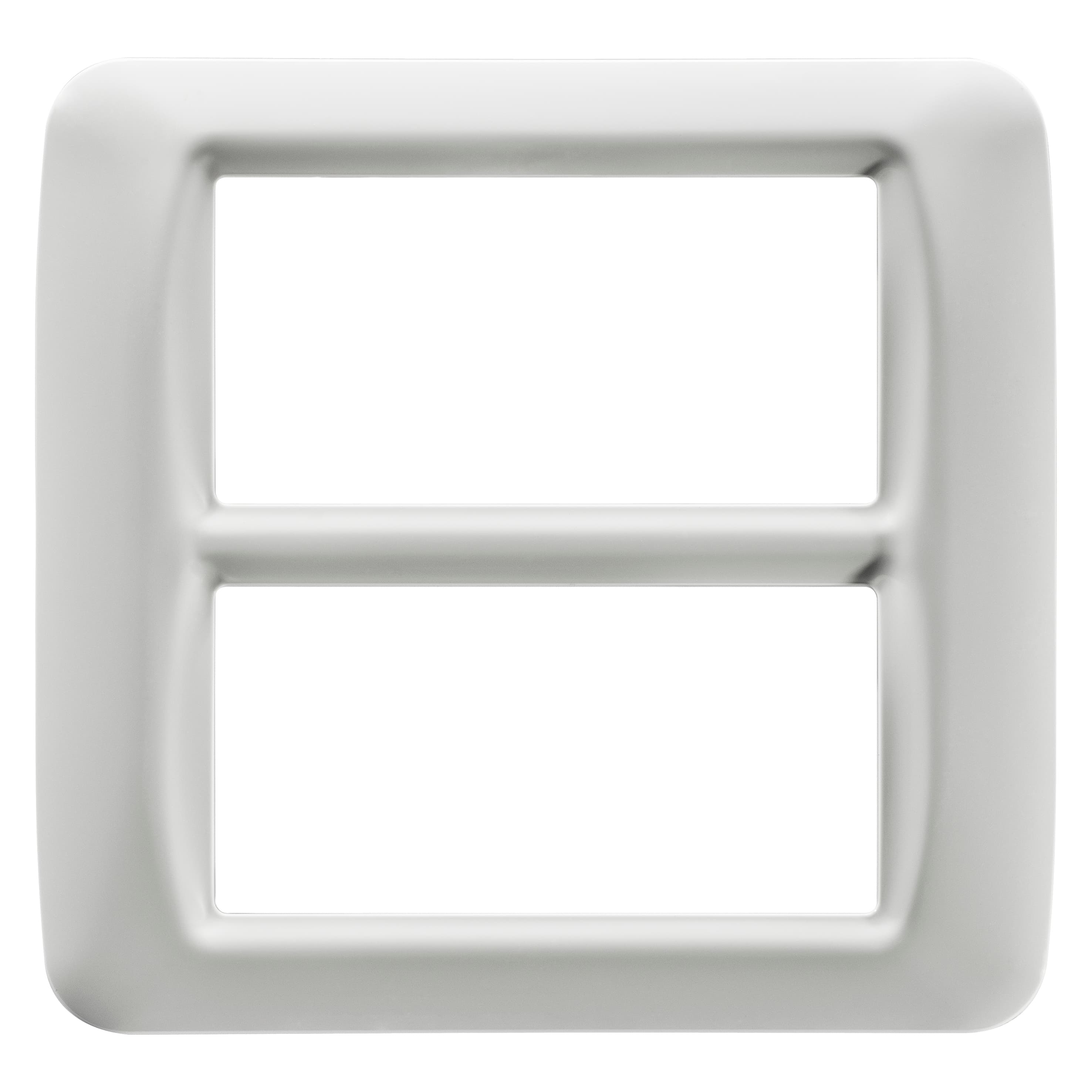 TOP SYSTEM PLATE - IN TECHNOPOLYMER GLOSS FINISHING - 8 GANG (4+4 OVERLAPPING) - CLOUD WHITE - SYSTE