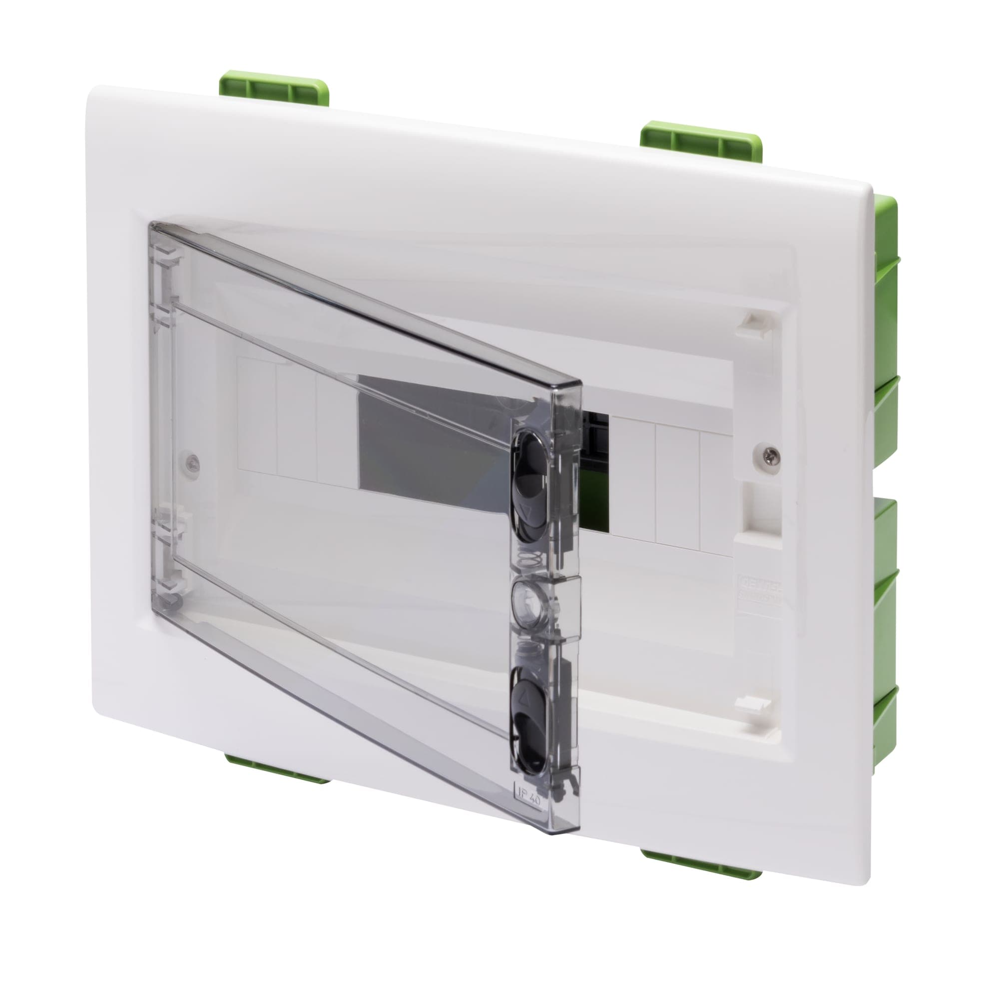 DISTRIBUTION BOARD - GREEN WALL - FOR MOBILE AND PLASTERBOARD WALLS - WITH SMOKED WINDOW PANEL AND E