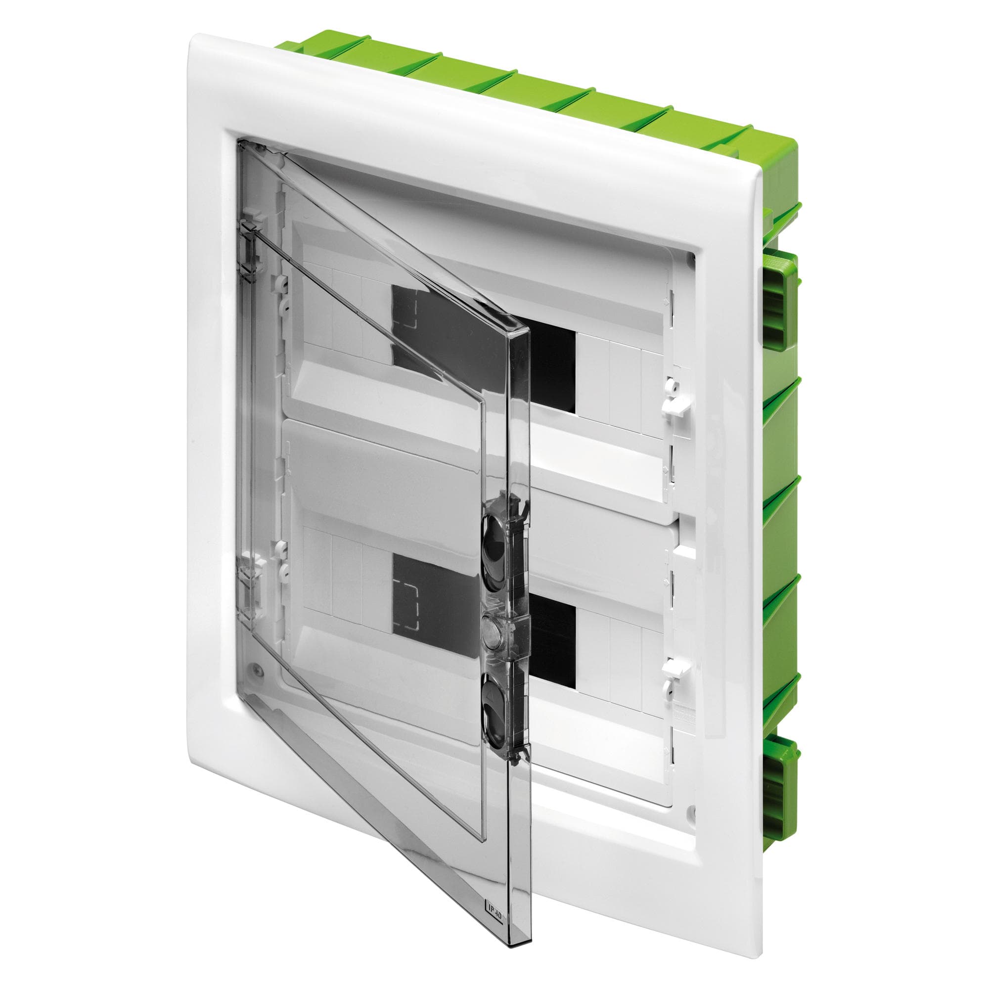 DISTRIBUTION BOARD - GREEN WALL - FOR MOBILE AND PLASTERBOARD WALLS - WITH SMOKED WINDOW PANEL AND E