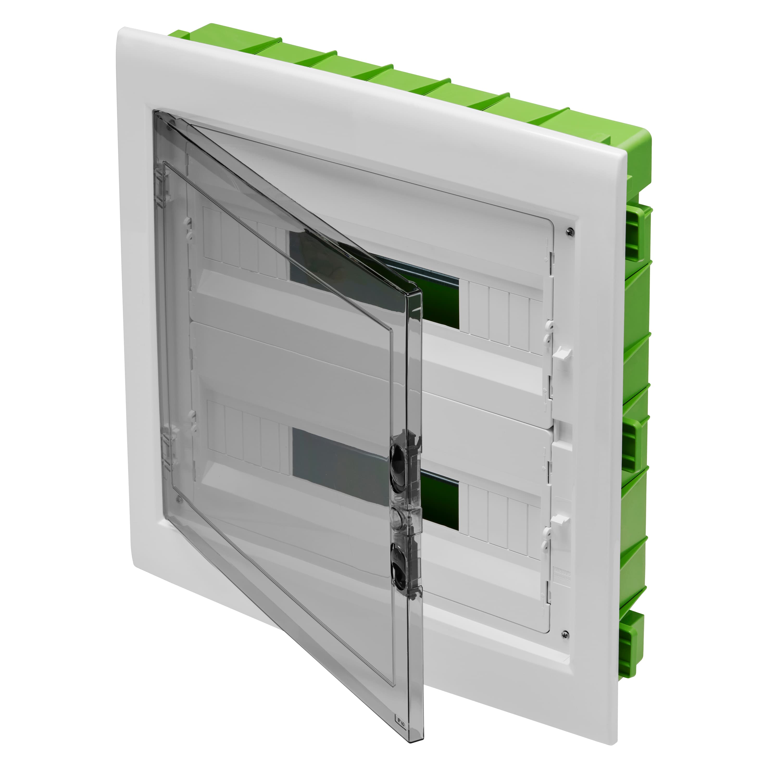 DISTRIBUTION BOARD - GREEN WALL - FOR MOBILE AND PLASTERBOARD WALLS - WITH SMOKED WINDOW PANEL AND E