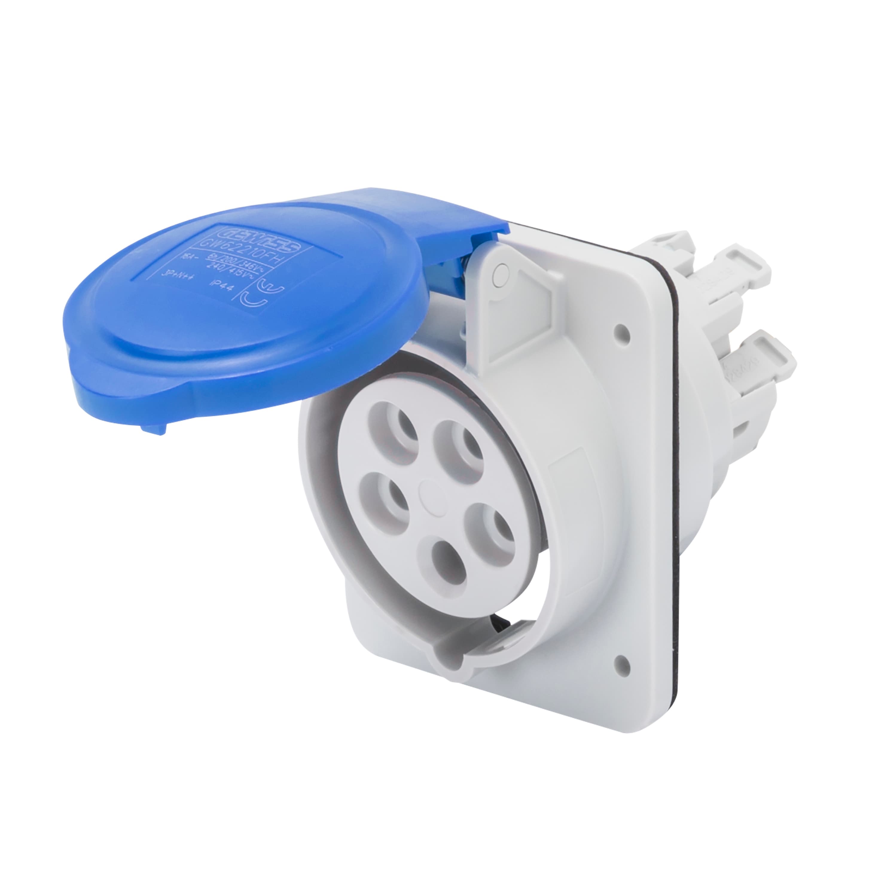 10° ANGLED FLUSH-MOUNTING SOCKET-OUTLET HP - IP44/IP54 - 3P+E 16A 200-250V 50/60HZ - BLUE - 9H - FAS