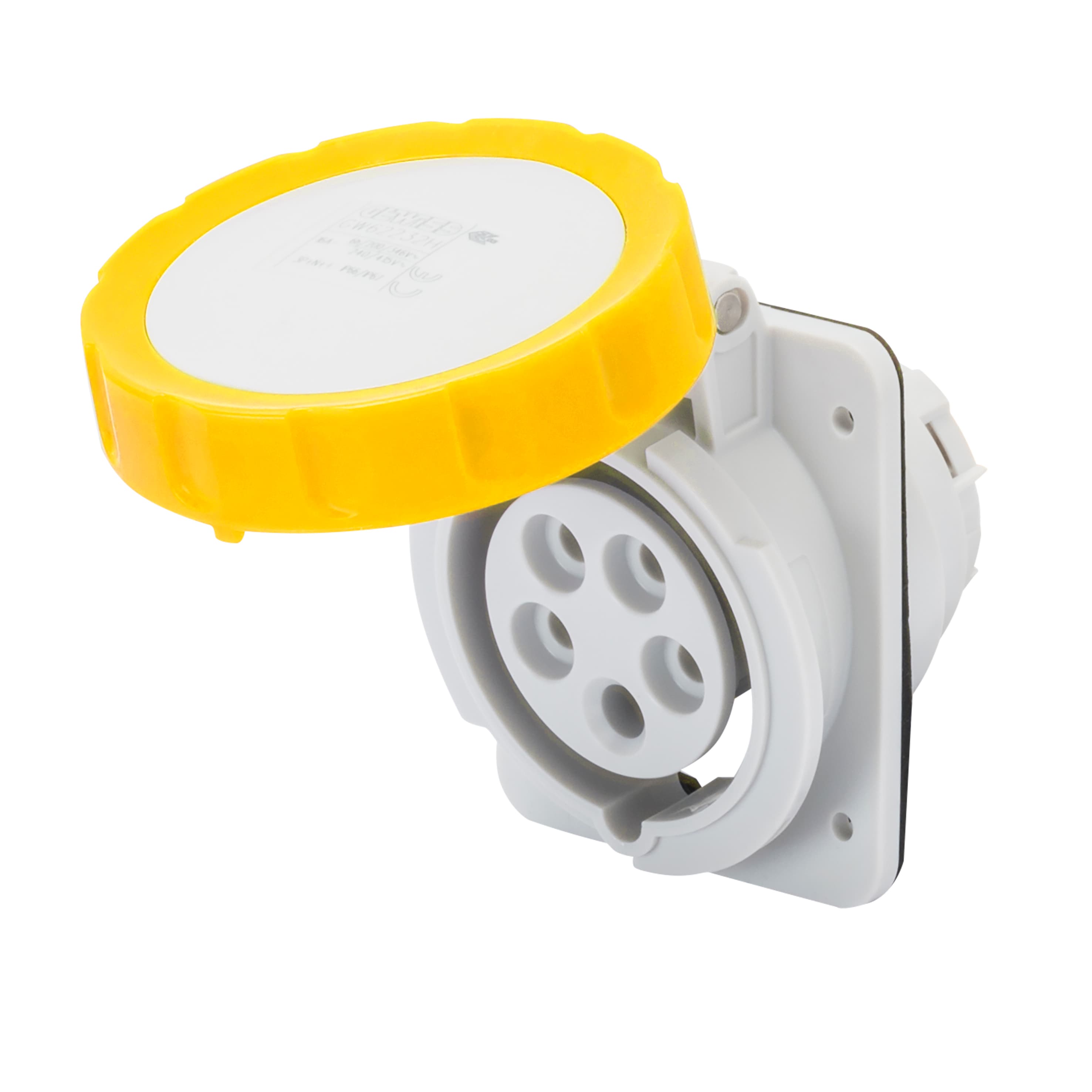 10° ANGLED FLUSH-MOUNTING SOCKET-OUTLET HP - IP66/IP67 - 2P+E 16A 100-130V 50/60HZ - YELLOW - 4H - S