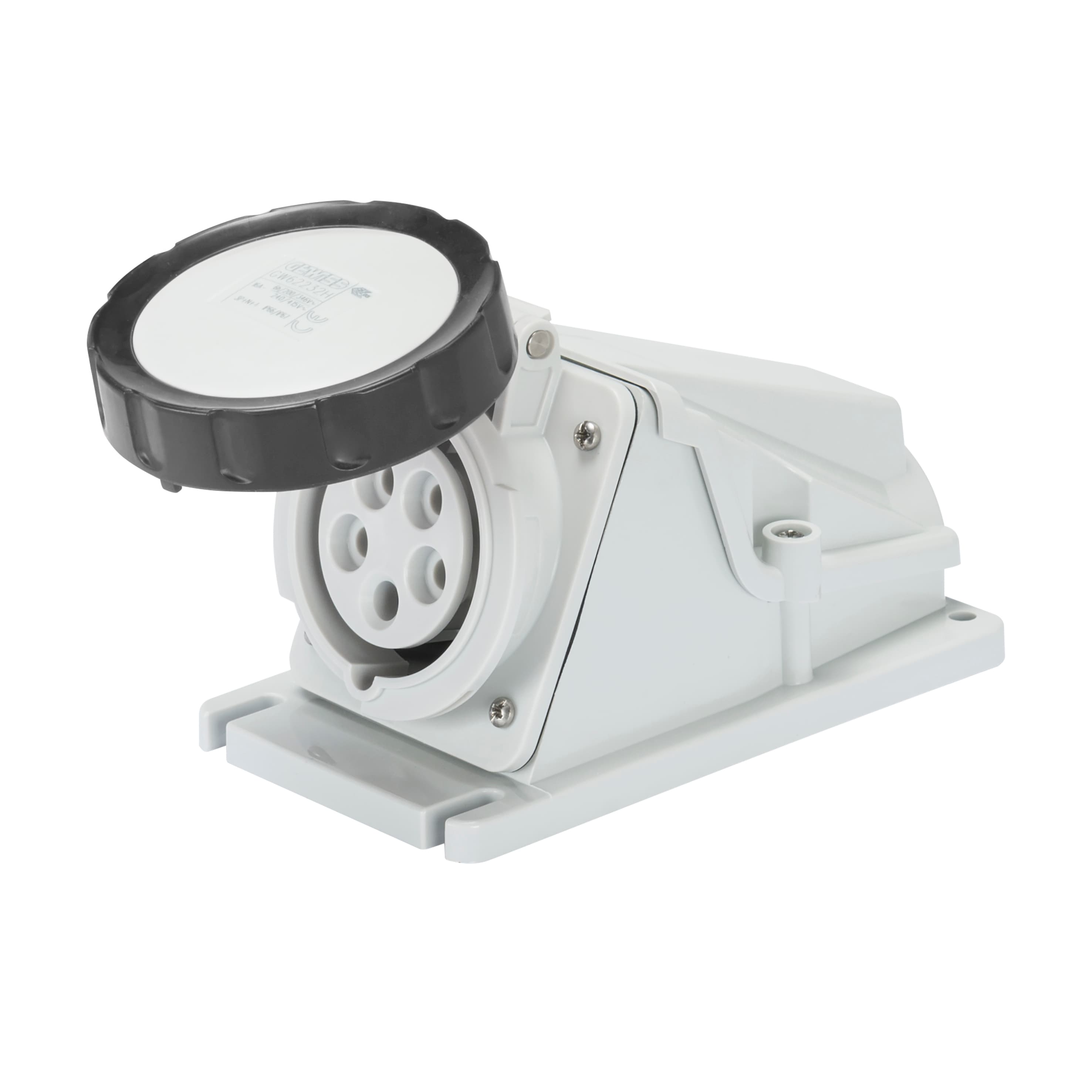 90° ANGLED SURFACE-MOUNTING SOCKET-OUTLET - IP67 - 3P+E 16A 480-500V 50/60HZ - BLACK - 7H - SCREW WI