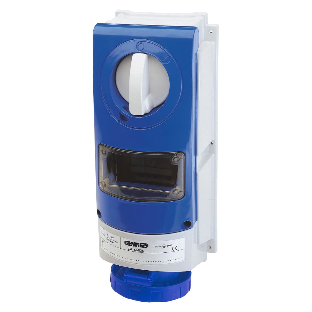 VERTICAL FIXED INTERLOCKED SOCKET OUTLET - WITHOUT BOTTOM - FOR HEAVY-DUTY USE - WITH FUSE-HOLDER BA