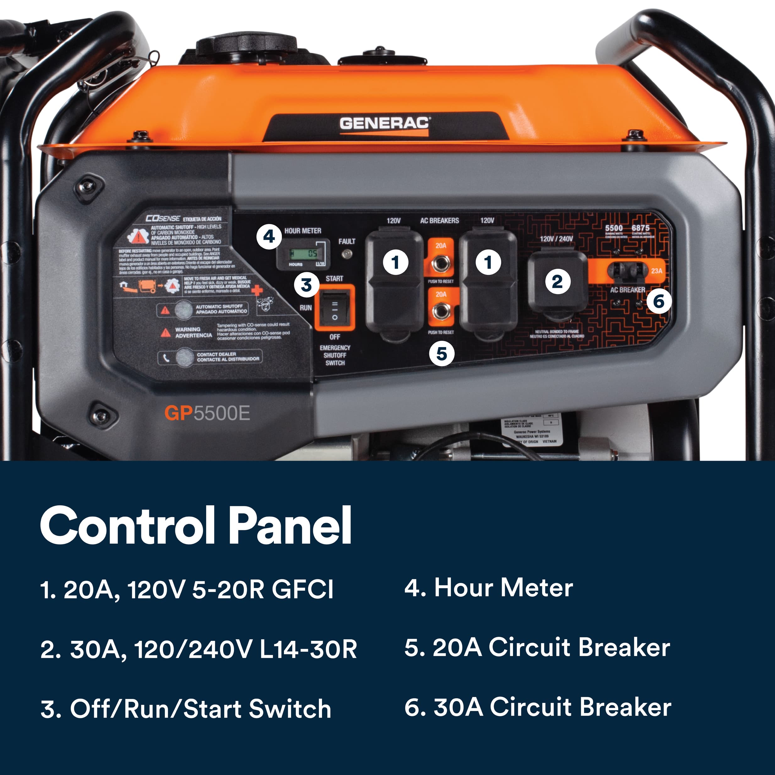 Portable Generator, 5500W | With COsense | 50ST