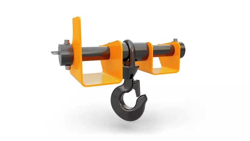 Fork mounted crane hook