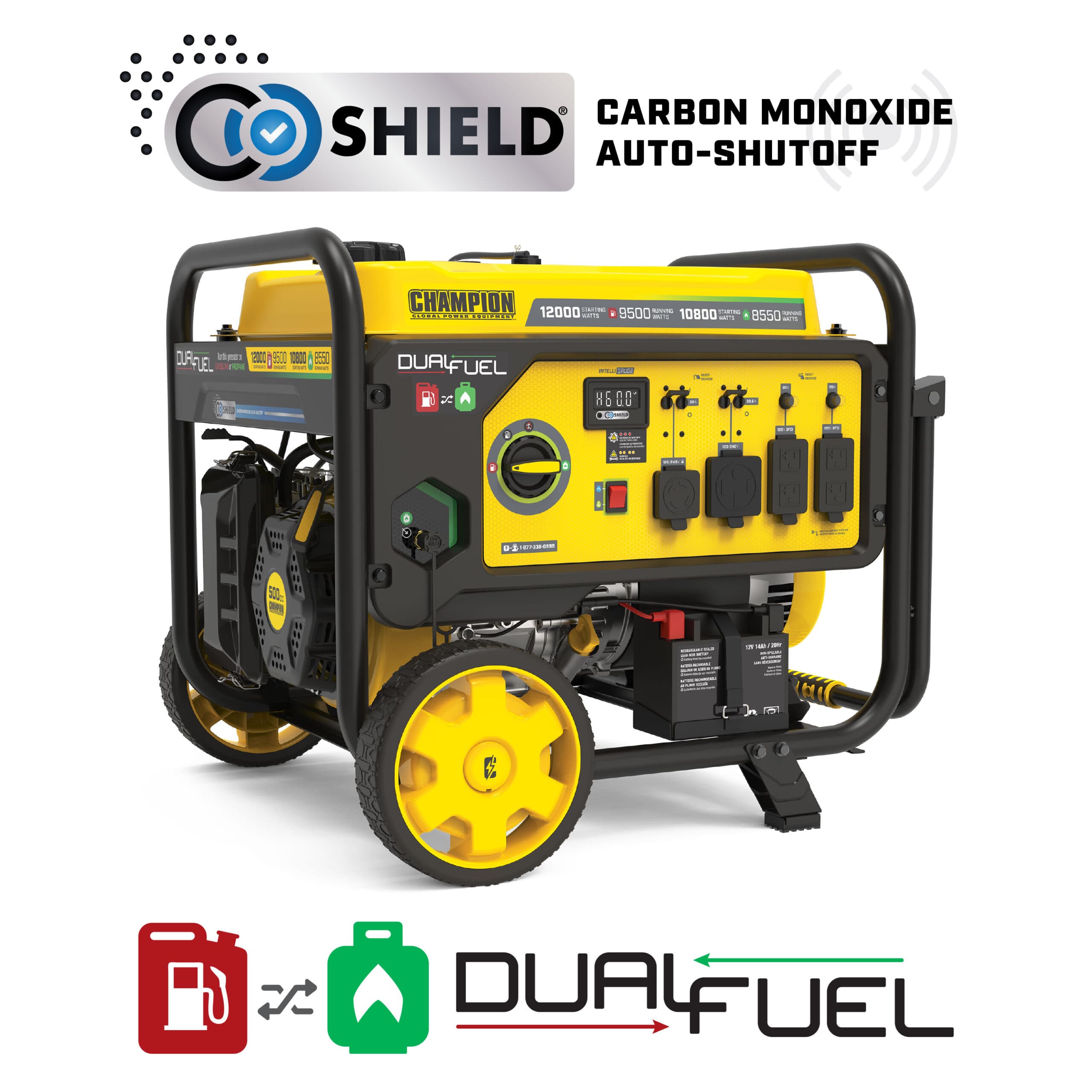 9500W Electric Start Dual Fuel Generator