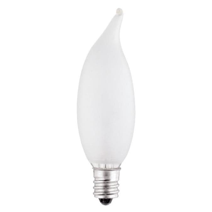 15 Watt CA8 Flame Tip Incandescent Frost E12 (Candelabra) Base, 120 Volt, Card (2-Pack)