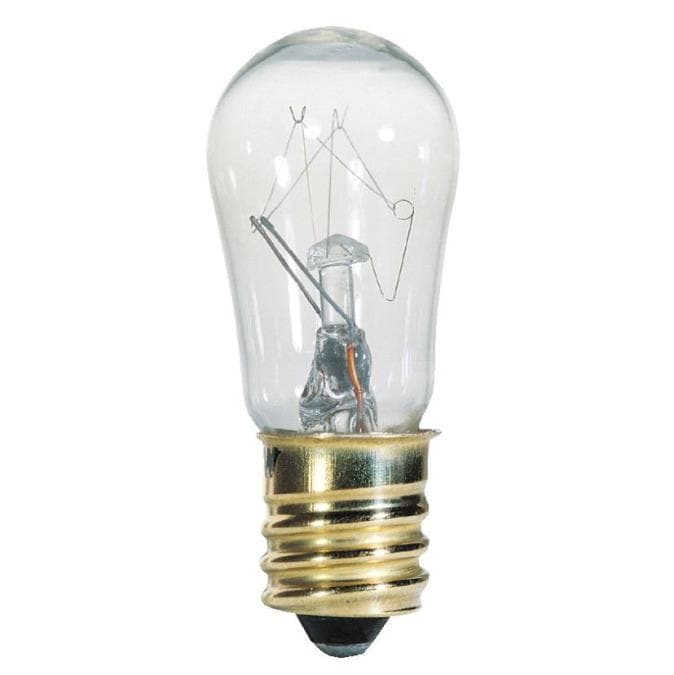 6 Watt S6 Incandescent Clear E12 (Candelabra) Base, 120 Volt, Card (2-Pack)