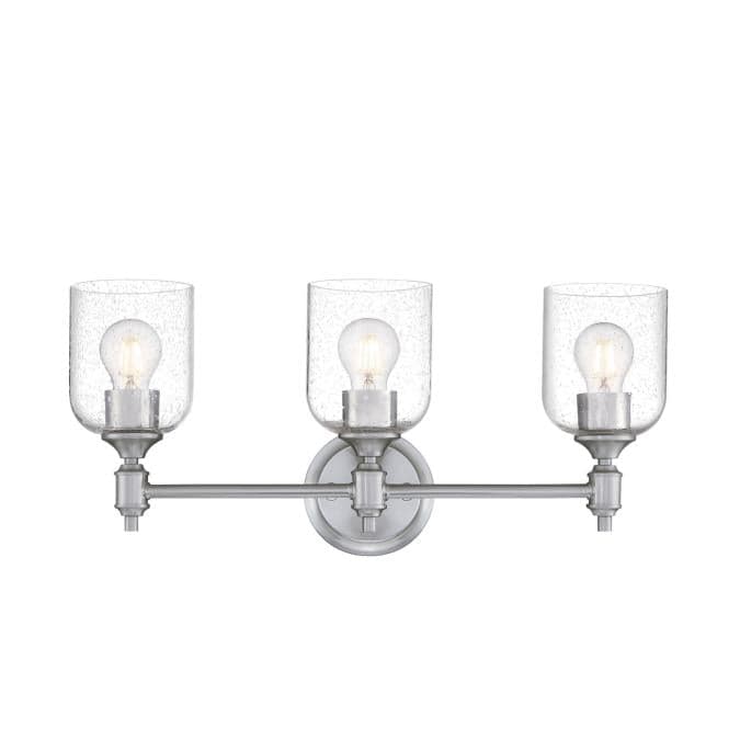 Basset Three-Light Indoor Wall Fixture, Brushed Nickel Finish