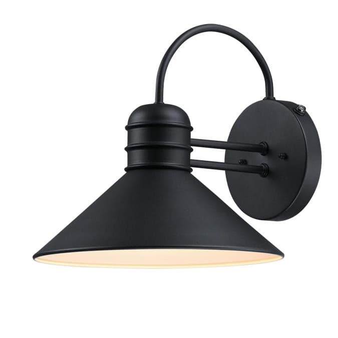 Watts Creek One-Light Outdoor Wall Fixture with Dusk-to-Dawn Sensor, Textured Black Finish
