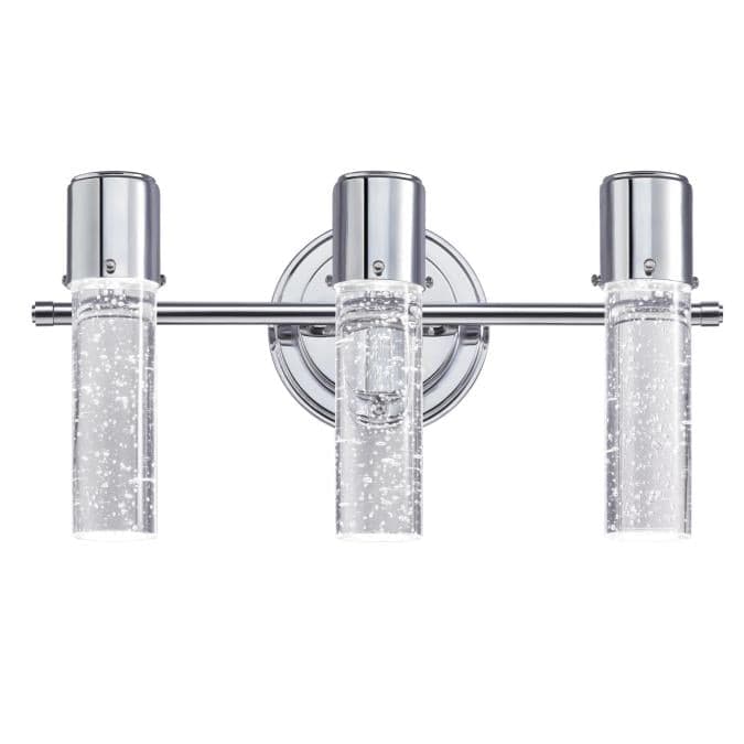 Cava Three-Light LED Indoor Wall Fixture, Chrome Finish