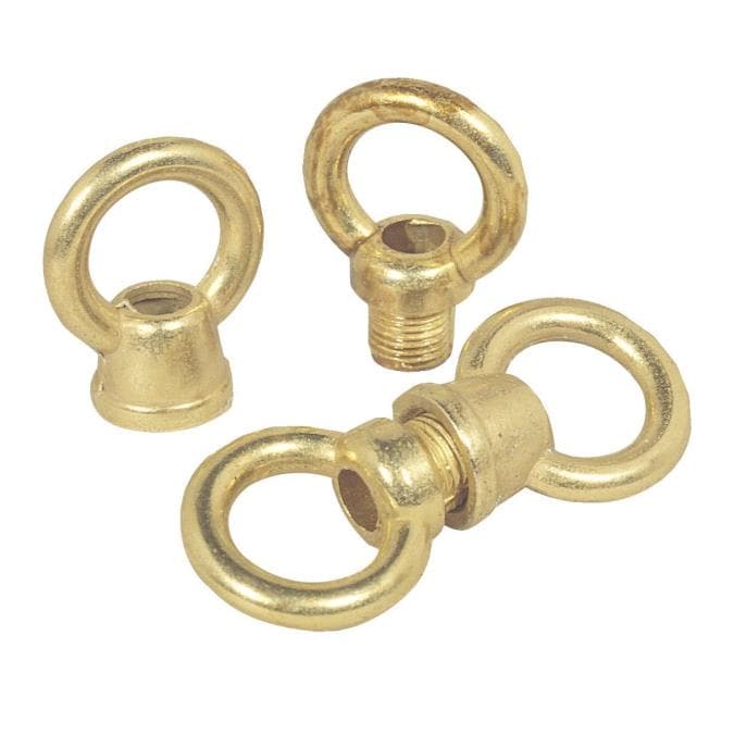 2 1-Inch Diameter Female and Male Loops, Brass Finish