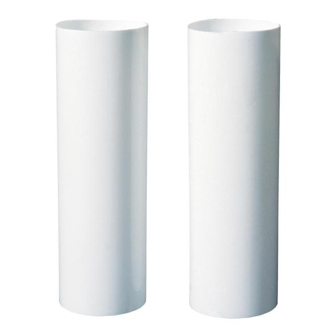 2 Plastic Candle Socket Covers, White, 4-Inch Long