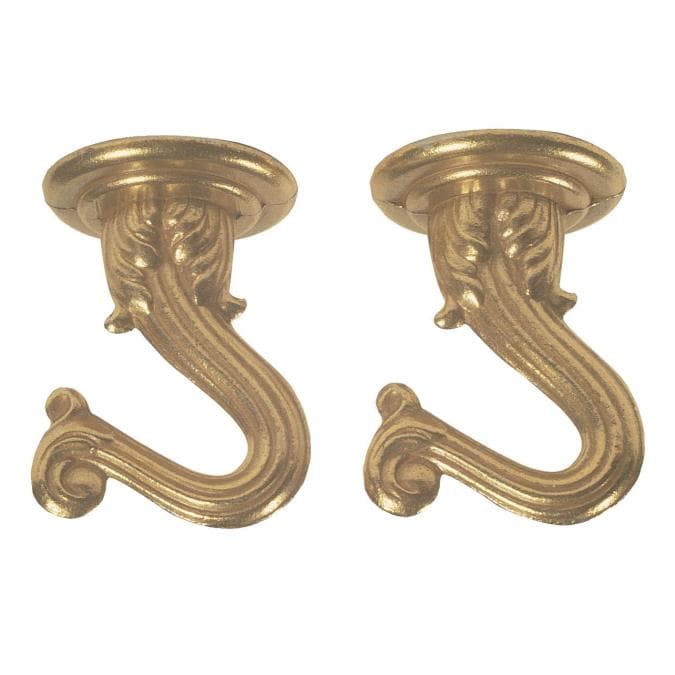 1 1/2-Inch Swag Hook Kit, Polished Brass Finish