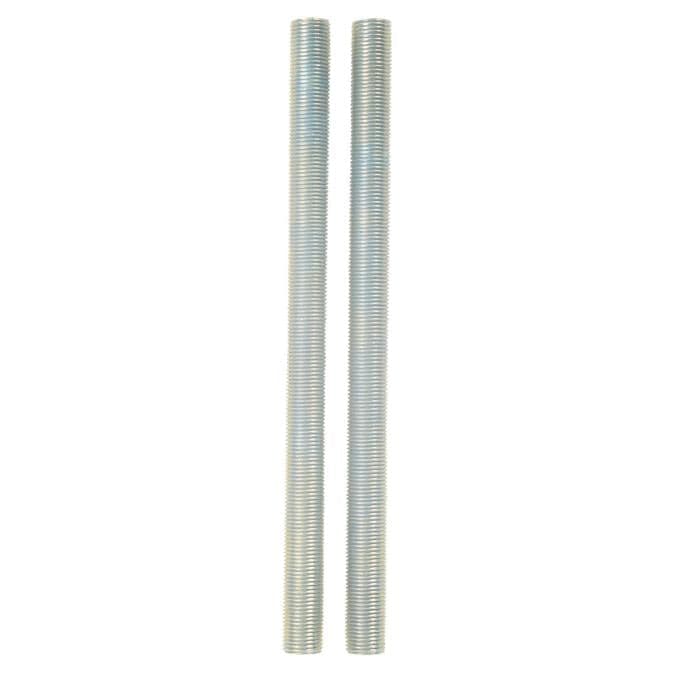 2 Steel Nipples, Zinc-Plated, 6-Inch Long
