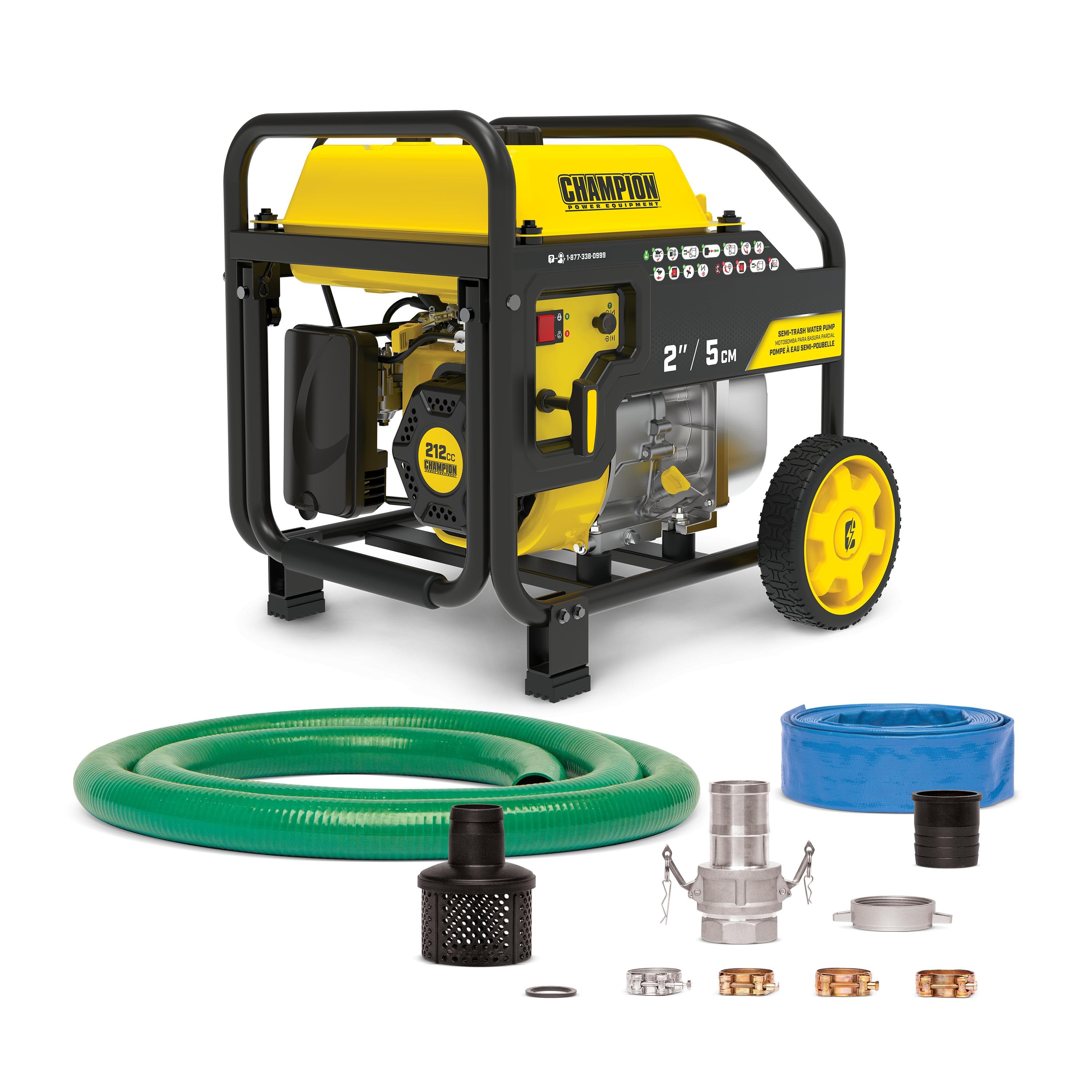 2-Inch Semi-Trash Water Pump with Hose Kit