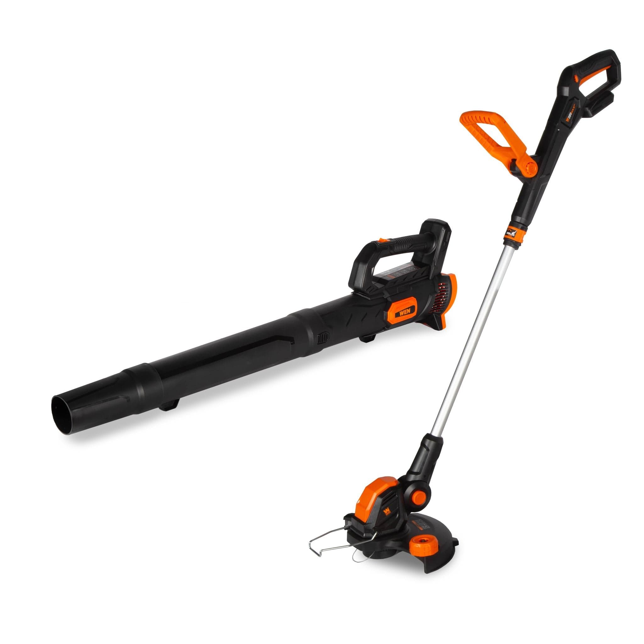 WEN 20VK2LBT 20V Max Cordless String Trimmer and Leaf Blower Combo Kit with 4Ah Battery and Charger