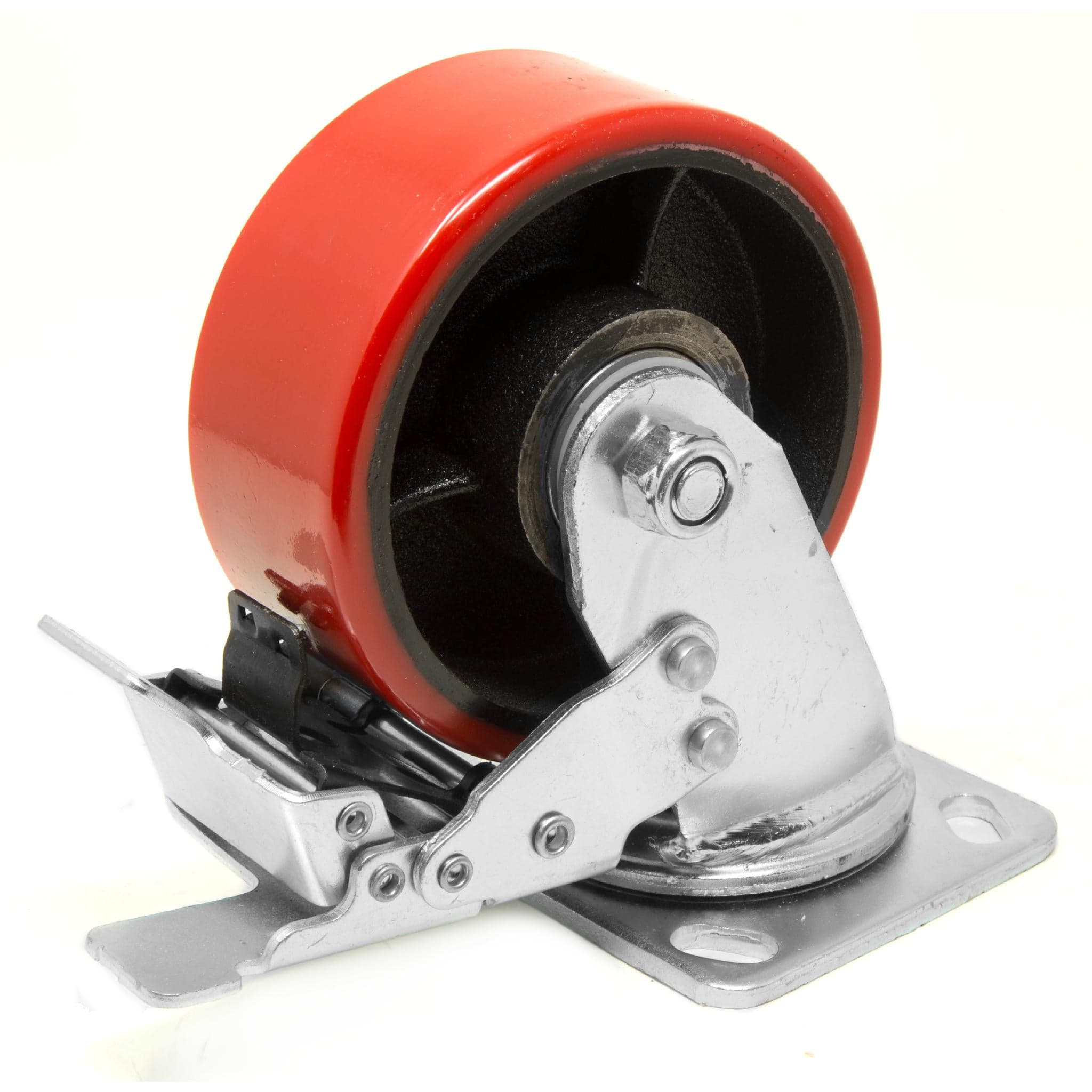 WEN CA7534B 4-Inch 530-Pound Capacity Double-Bearing Cast Iron and Polyurethane Swivel Plate Caster