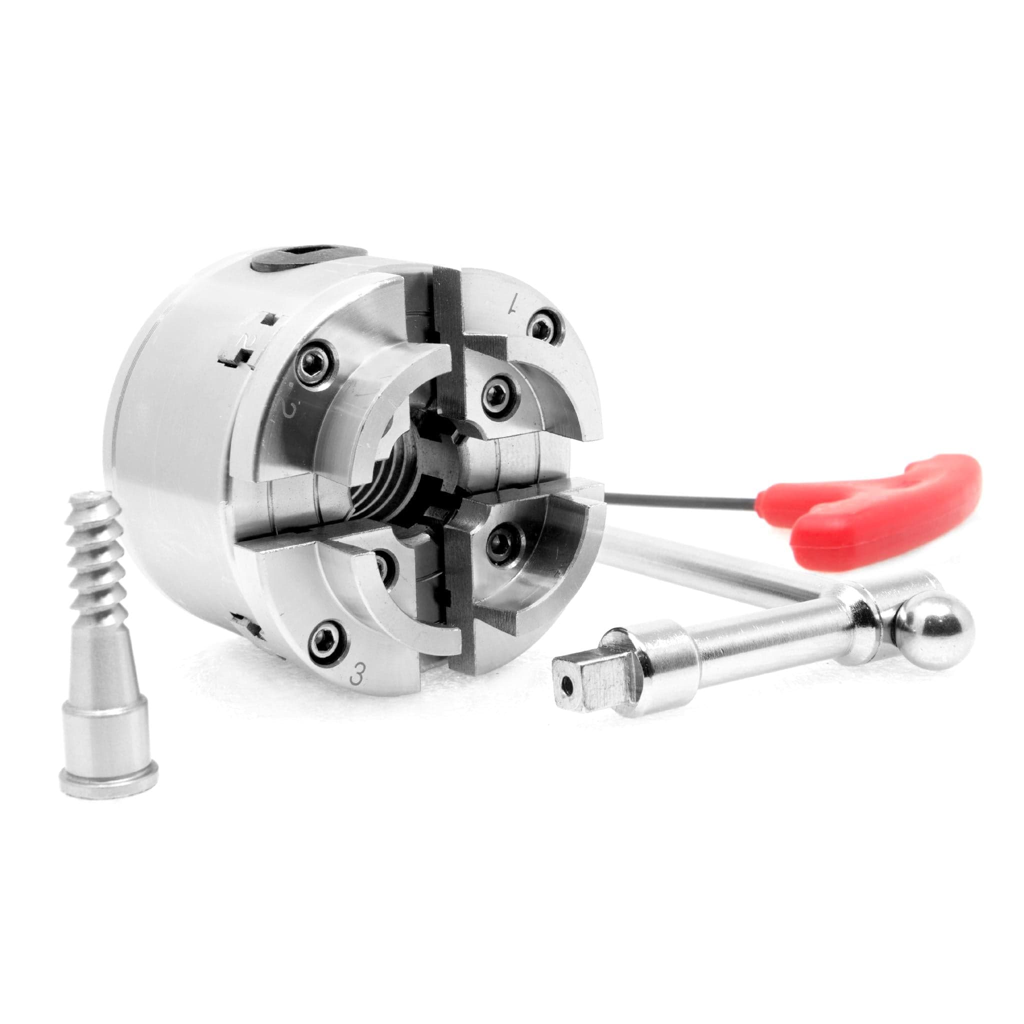 WEN LA4275 2.75-Inch 4-Jaw Self-Centering Keyed Lathe Chuck Set with 1-Inch x 8TPI Thread