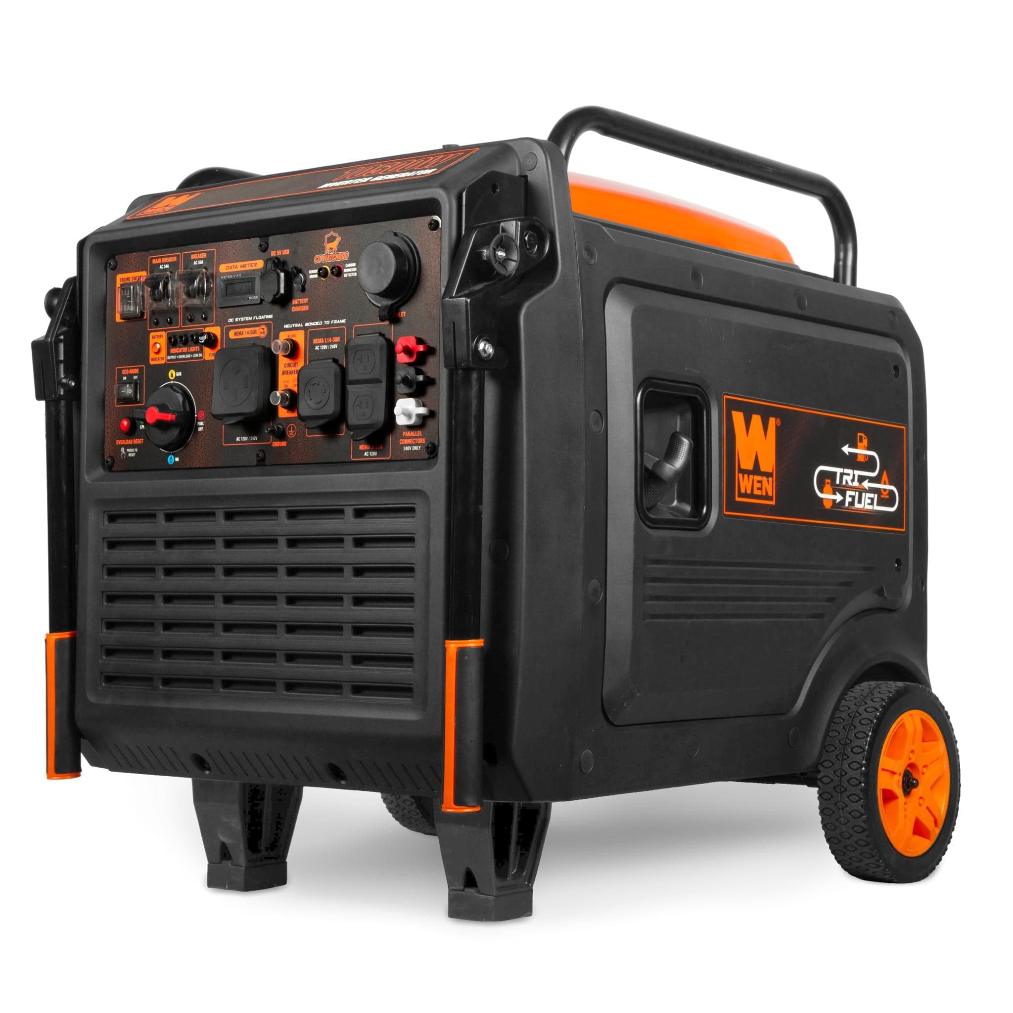 WEN TF1050iX 10,500-Watt 120V/240V Tri-Fuel Inverter Generator with Quiet 457cc Engine