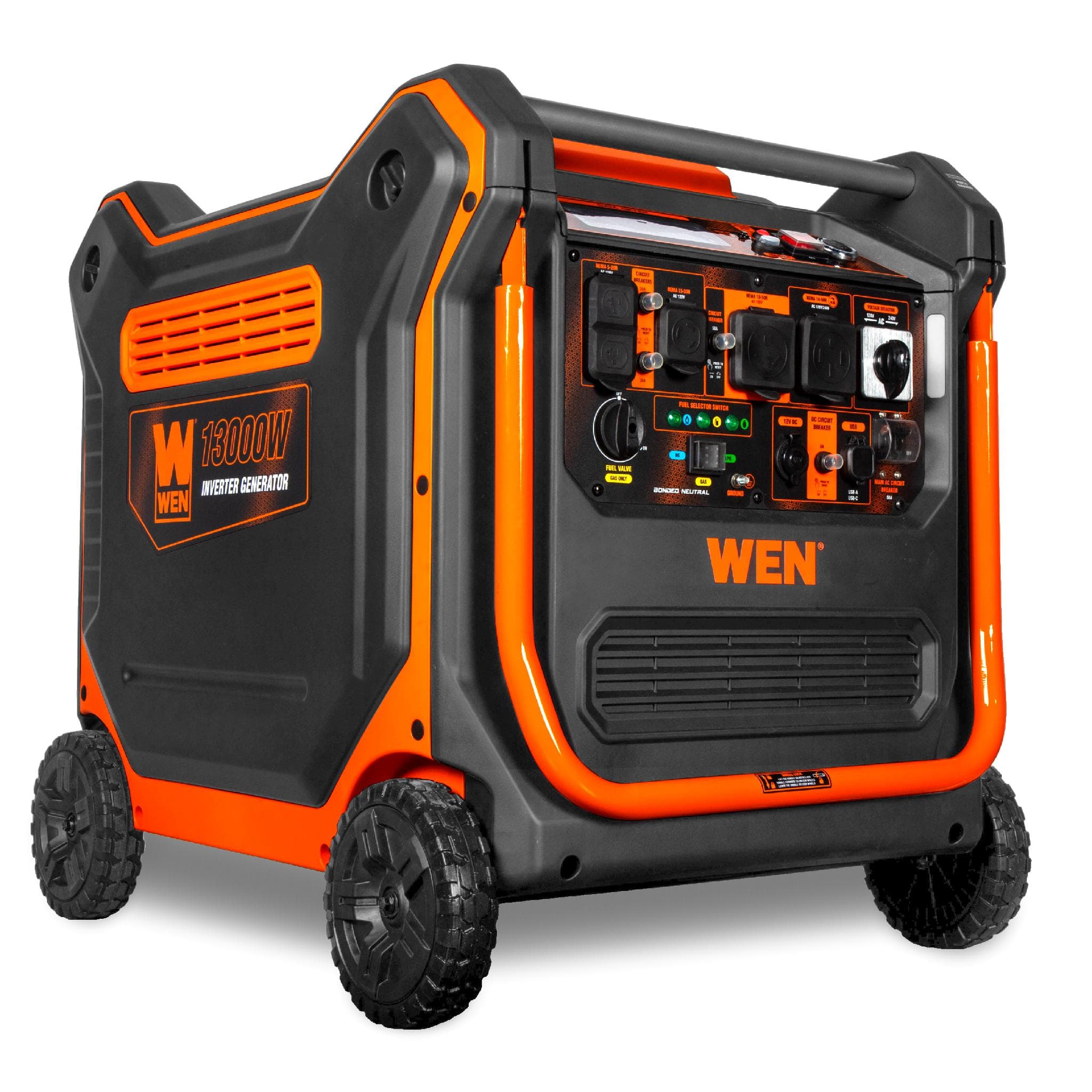 WEN TF1300iX 13,000-Watt 120V/240V Tri-Fuel Inverter Generator with Quiet 550cc Engine