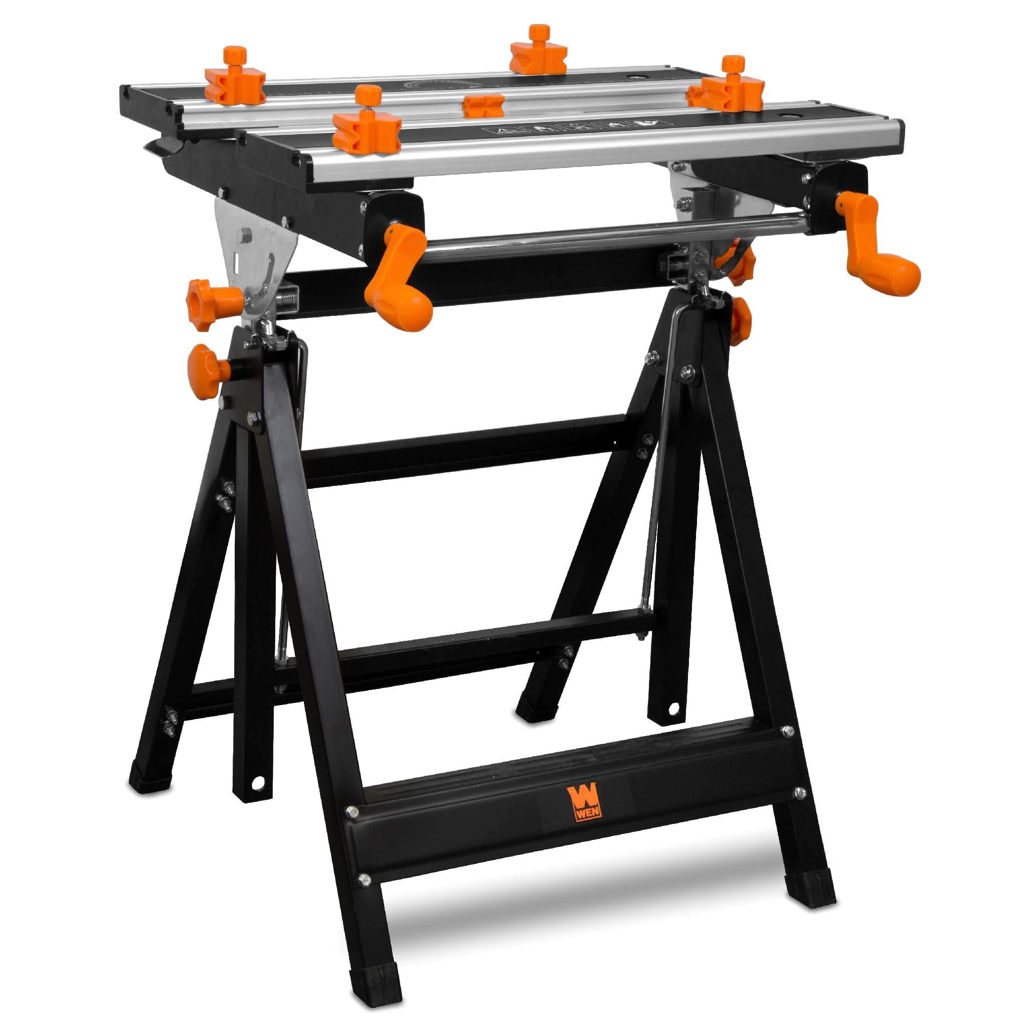WEN WB2322T 24-Inch Height Adjustable Tilting Steel Portable Work Bench and Vise with 8 Sliding