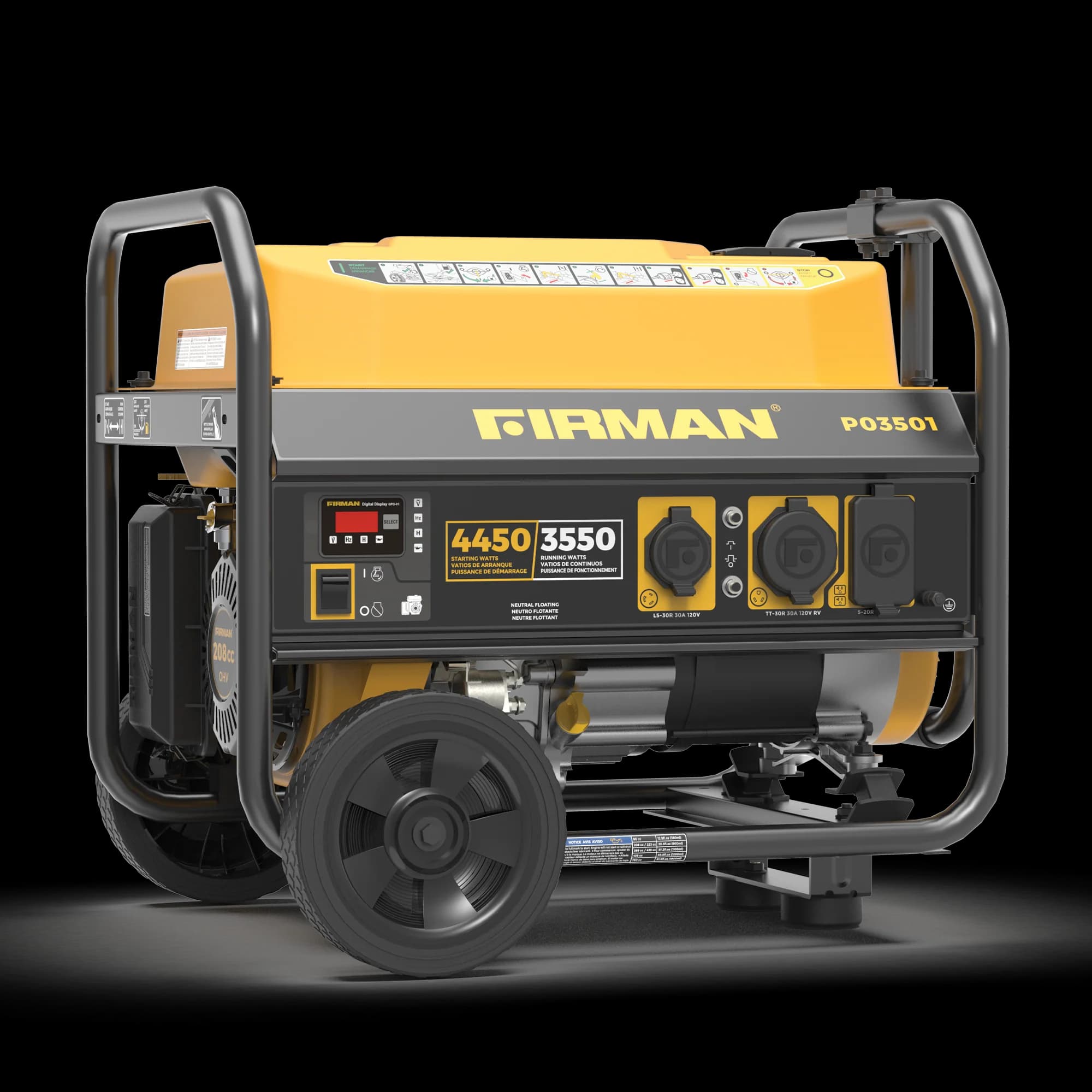 Gas Portable Generator 4450/3550W Recoil Start 120V