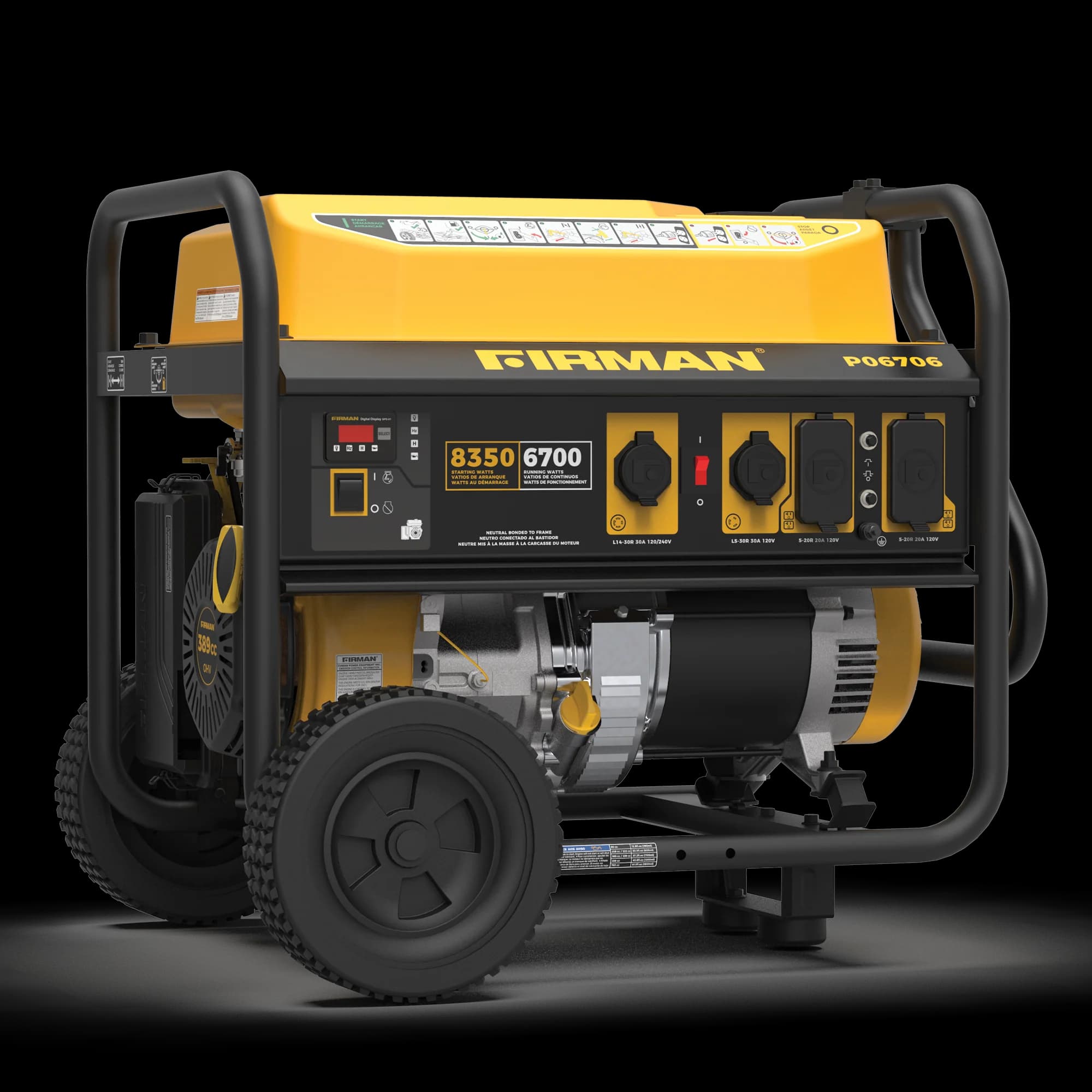 Gas Portable Generator 8350W Recoil Start 120/240V