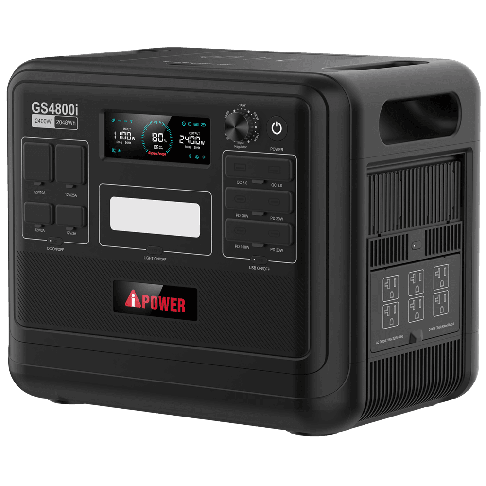 2048Wh 2400W Portable Power Station LiFePO4 Solar Generator GS4800i