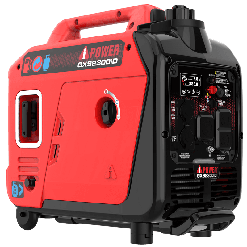2300W Portable Dual Fuel Inverter Generator With CO Alert & 24h Run Time GXS2300iD