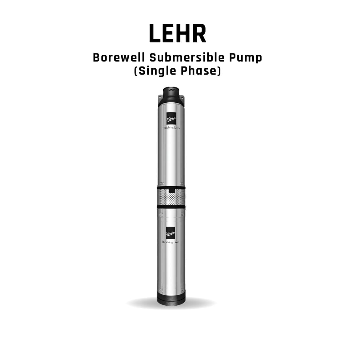 Borewell Submersible Pump, LEHR 25-1525, 1.5 HP, Single Phase, 220 Volts, Size 32mm