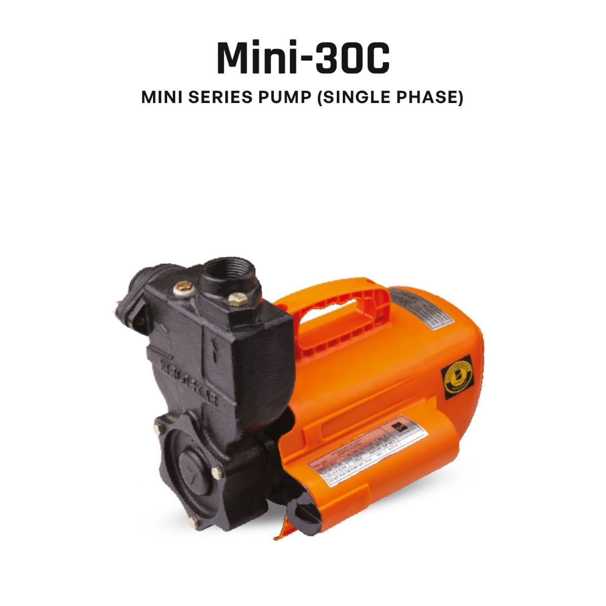 Self-priming Pump, MINI-30C, 0.5 HP, Single Phase, 220 Volts, Size 25mm X 25mm