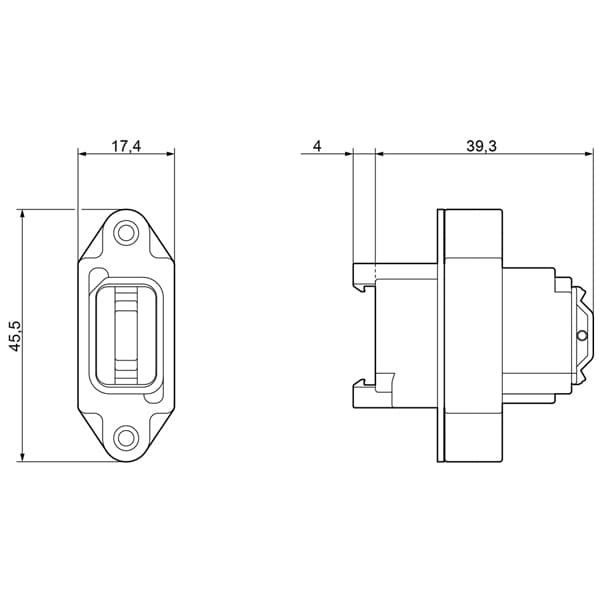Door adapter, installation in control cabinet door or front plate, for bringing out only the system