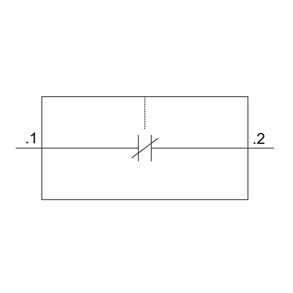 auxiliary switch, on the front, 1 NC, .1/.2, --/--, --/--, --/--, current path: 1 NC, --, --, --, sc