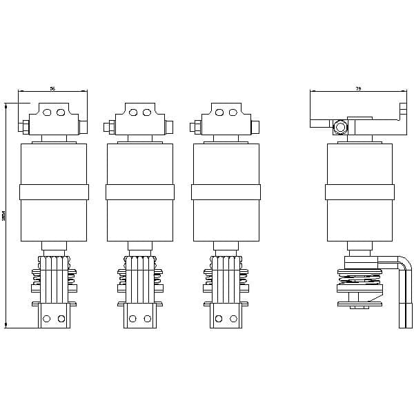 Vacuum interrupters for 3TF68..-.C.., 3TF68..-.D.. 3TF68..-.Q.., consists of 3 vacuum interrupters w